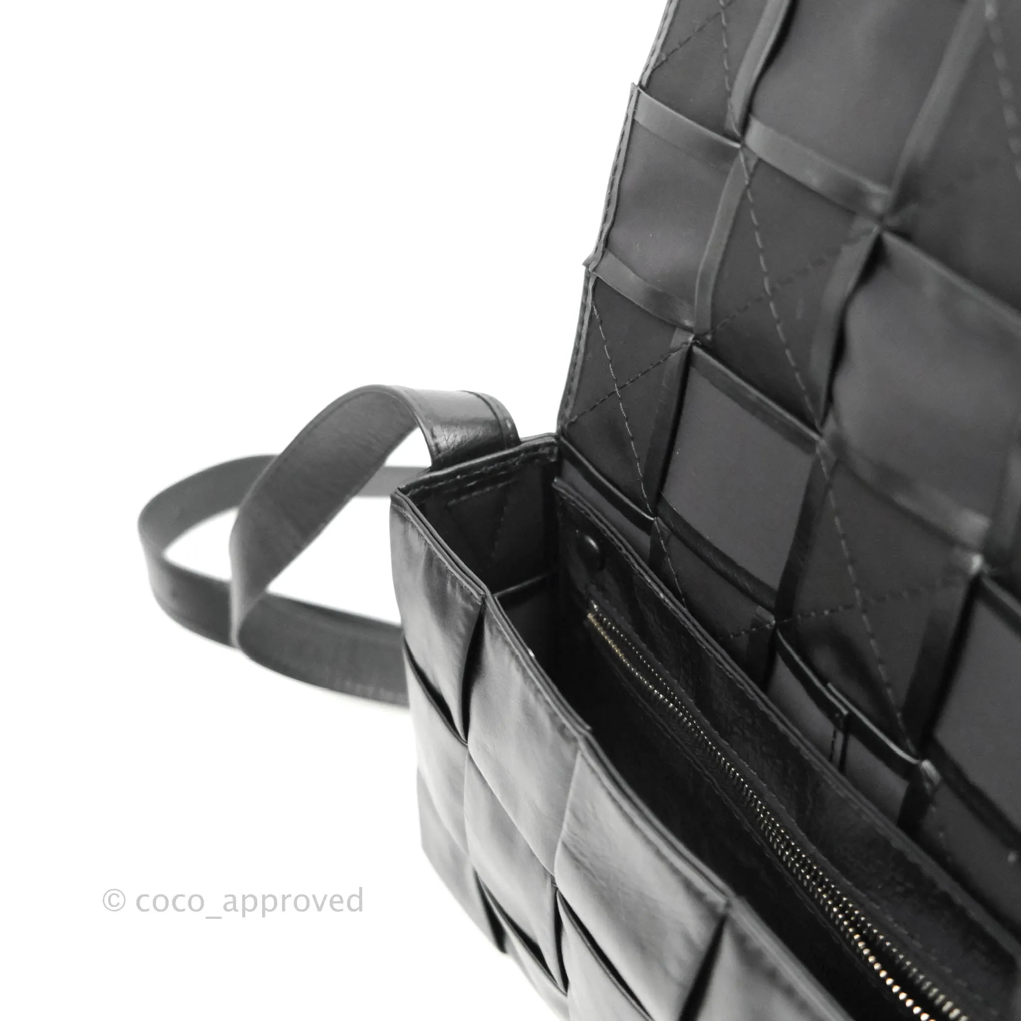Bottega Veneta Intrecciato Paper Cassette Calfskin Bag Black Silver Hardware