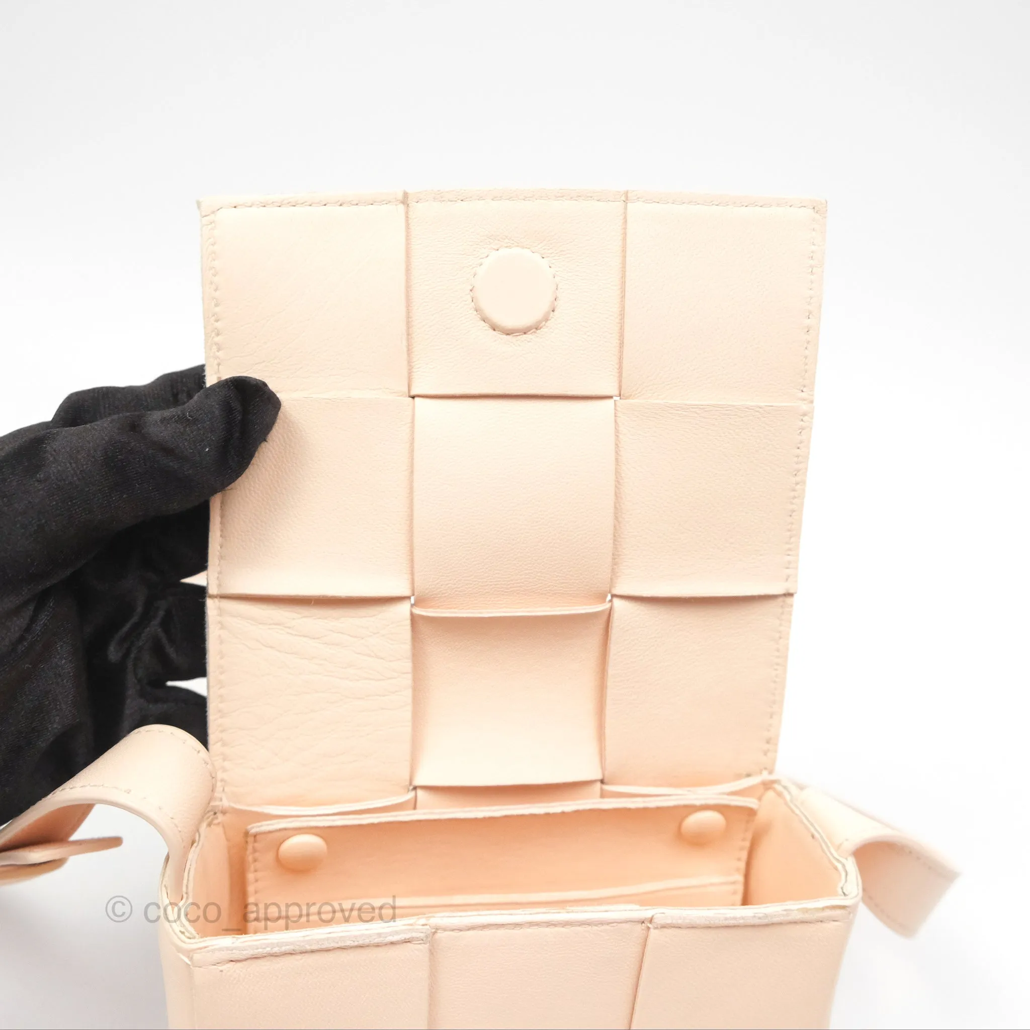 Bottega Veneta Intreccio Cassette Mini Bag Melon Washed Lambskin