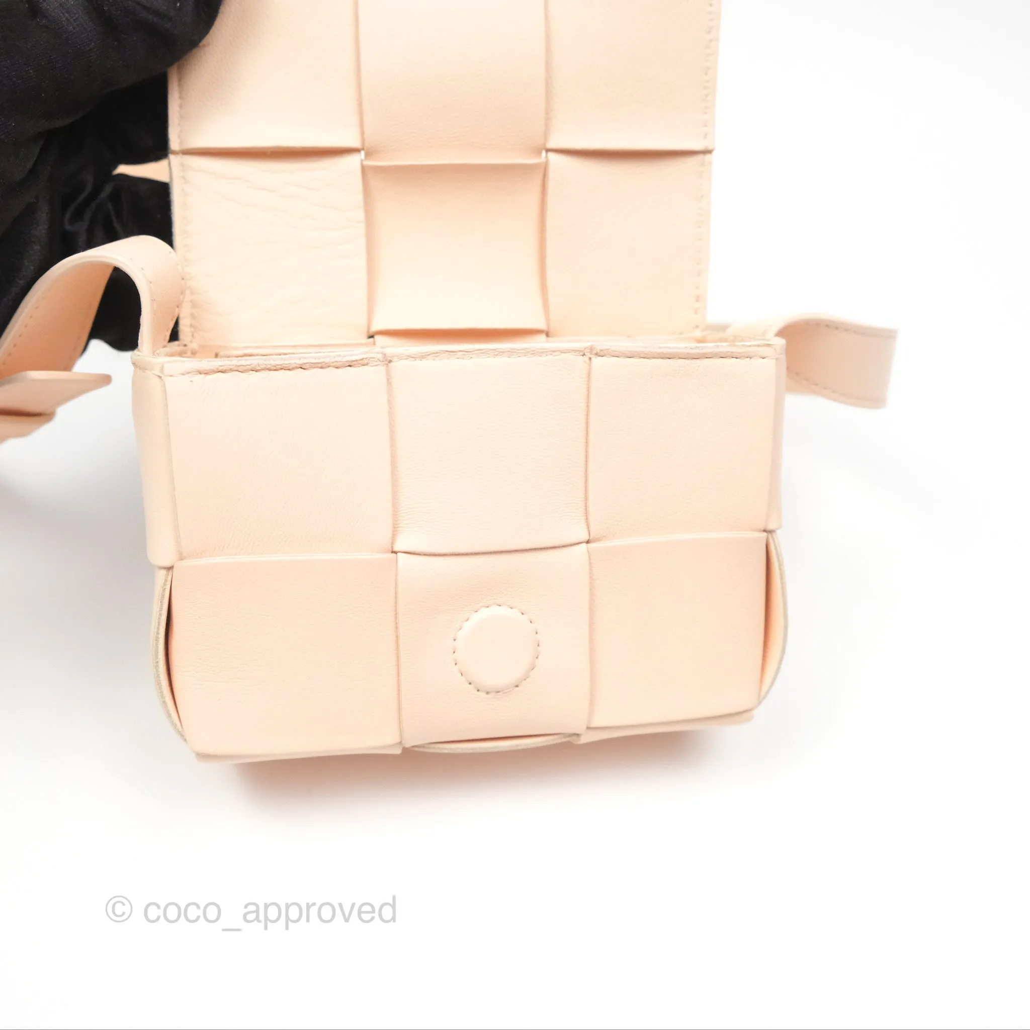 Bottega Veneta Intreccio Cassette Mini Bag Melon Washed Lambskin