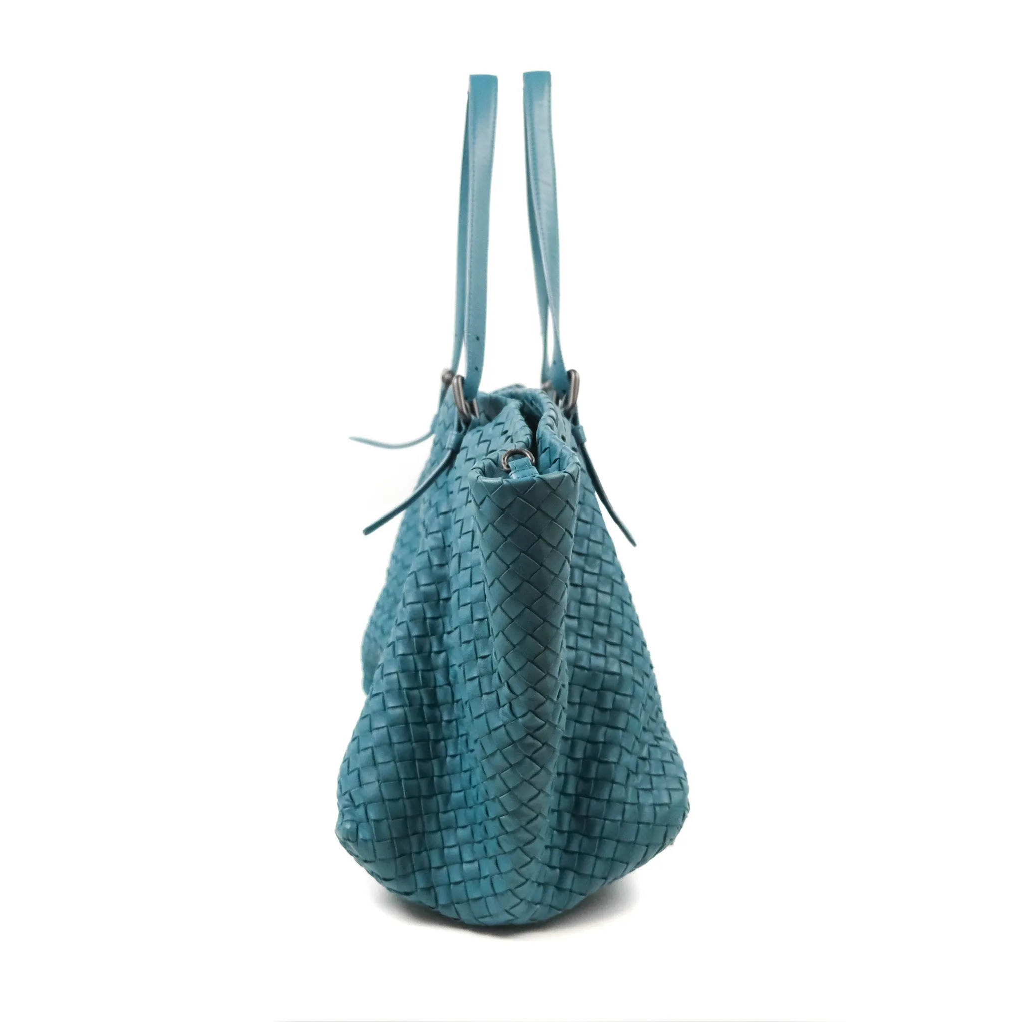 Bottega Veneta Large Cesta Tote Intrecciato Teal