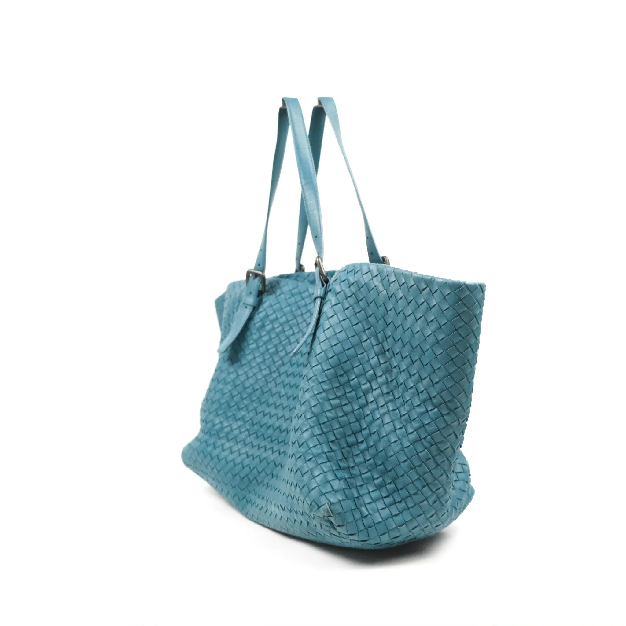 Bottega Veneta Large Cesta Tote Intrecciato Teal