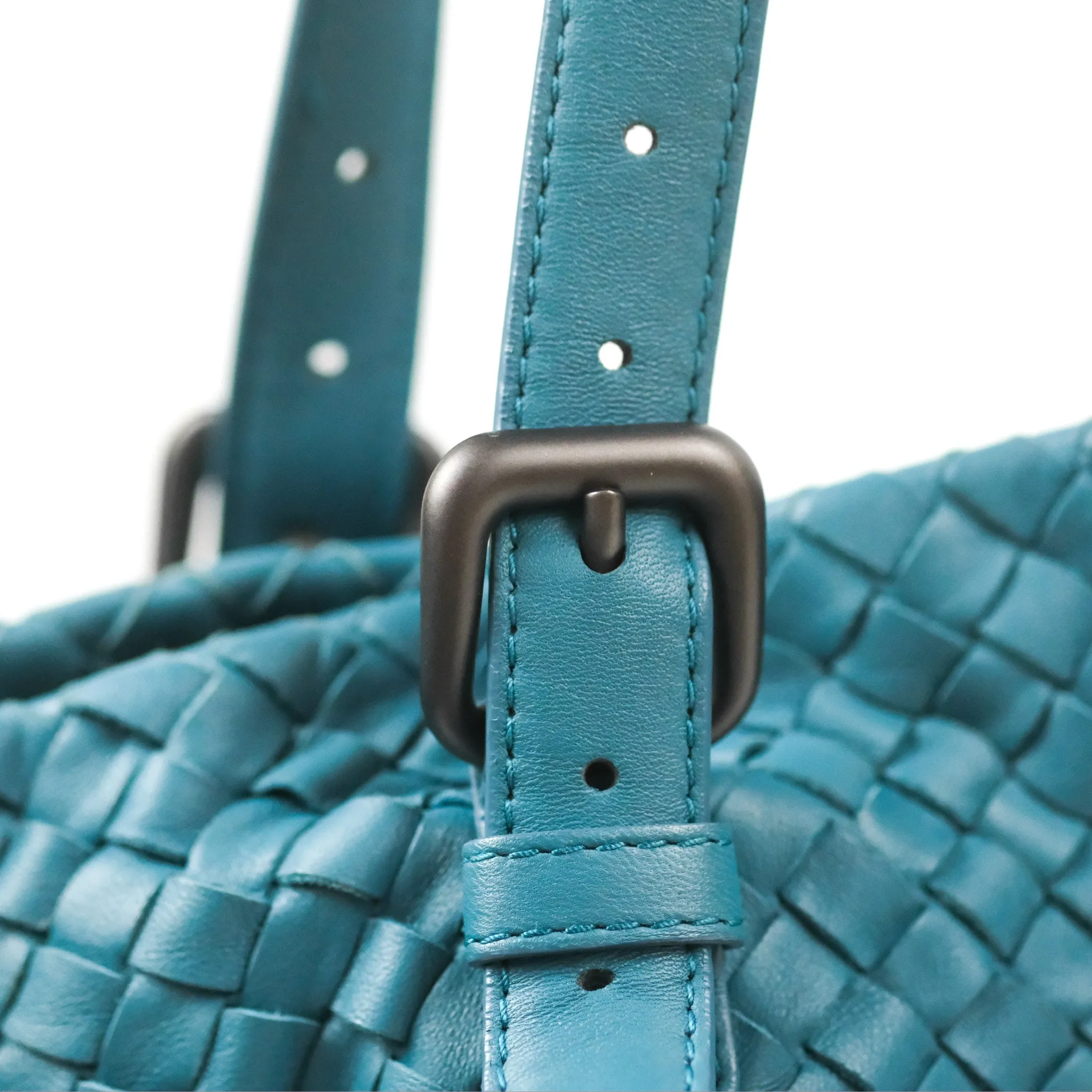 Bottega Veneta Large Cesta Tote Intrecciato Teal
