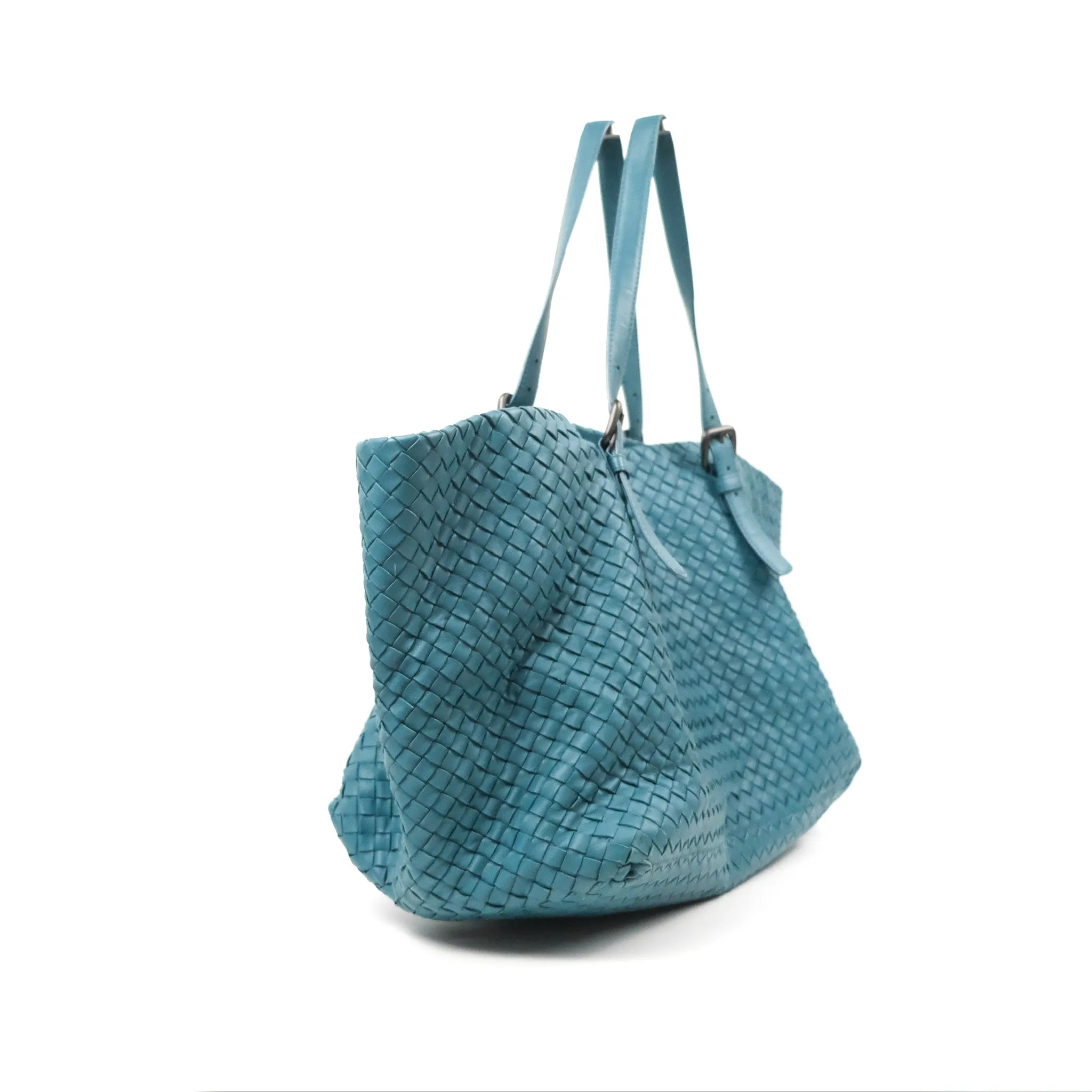 Bottega Veneta Large Cesta Tote Intrecciato Teal