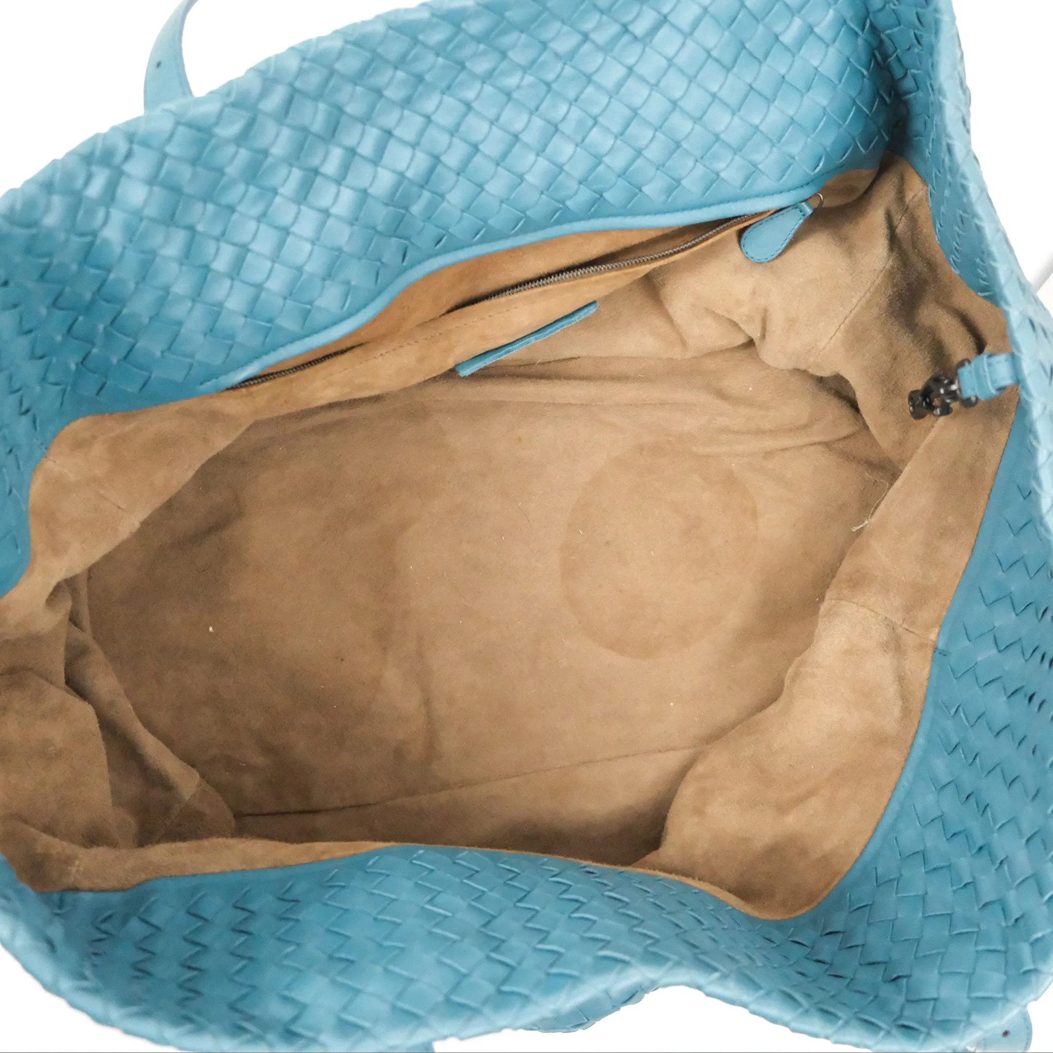 Bottega Veneta Large Cesta Tote Intrecciato Teal