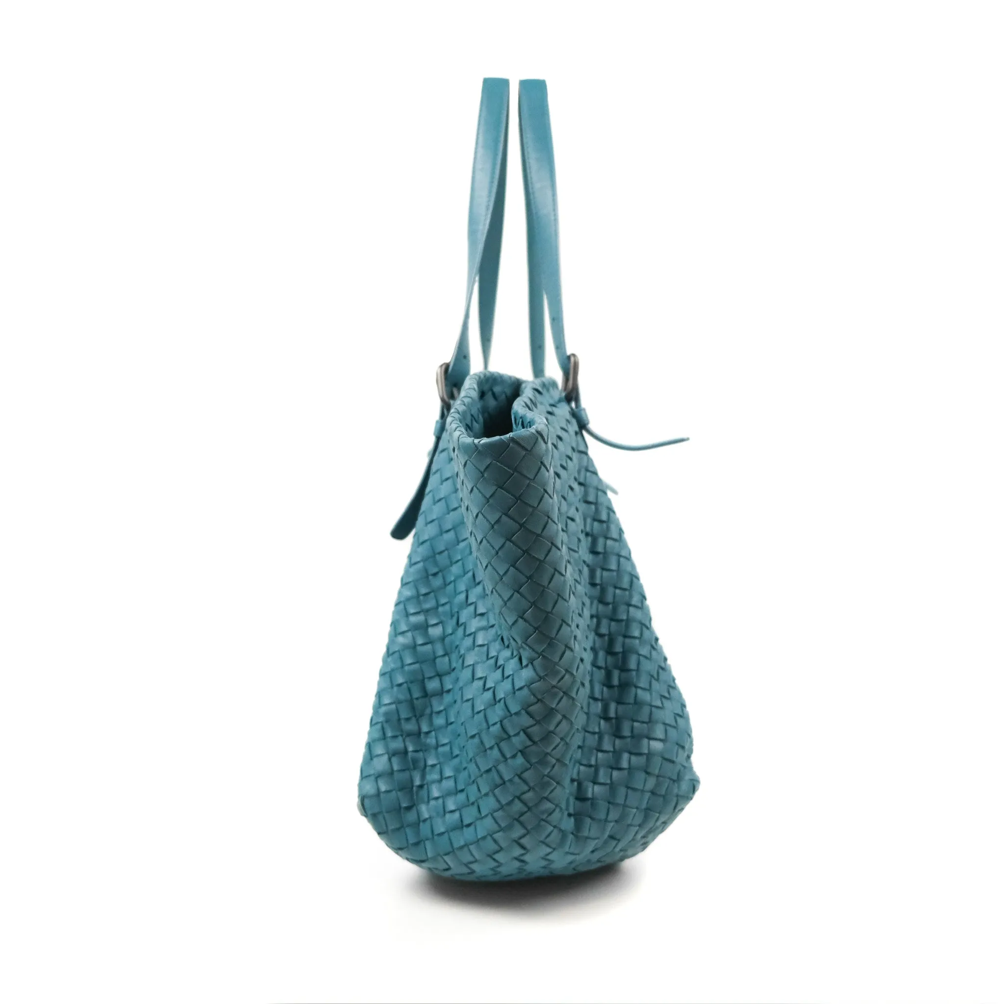 Bottega Veneta Large Cesta Tote Intrecciato Teal