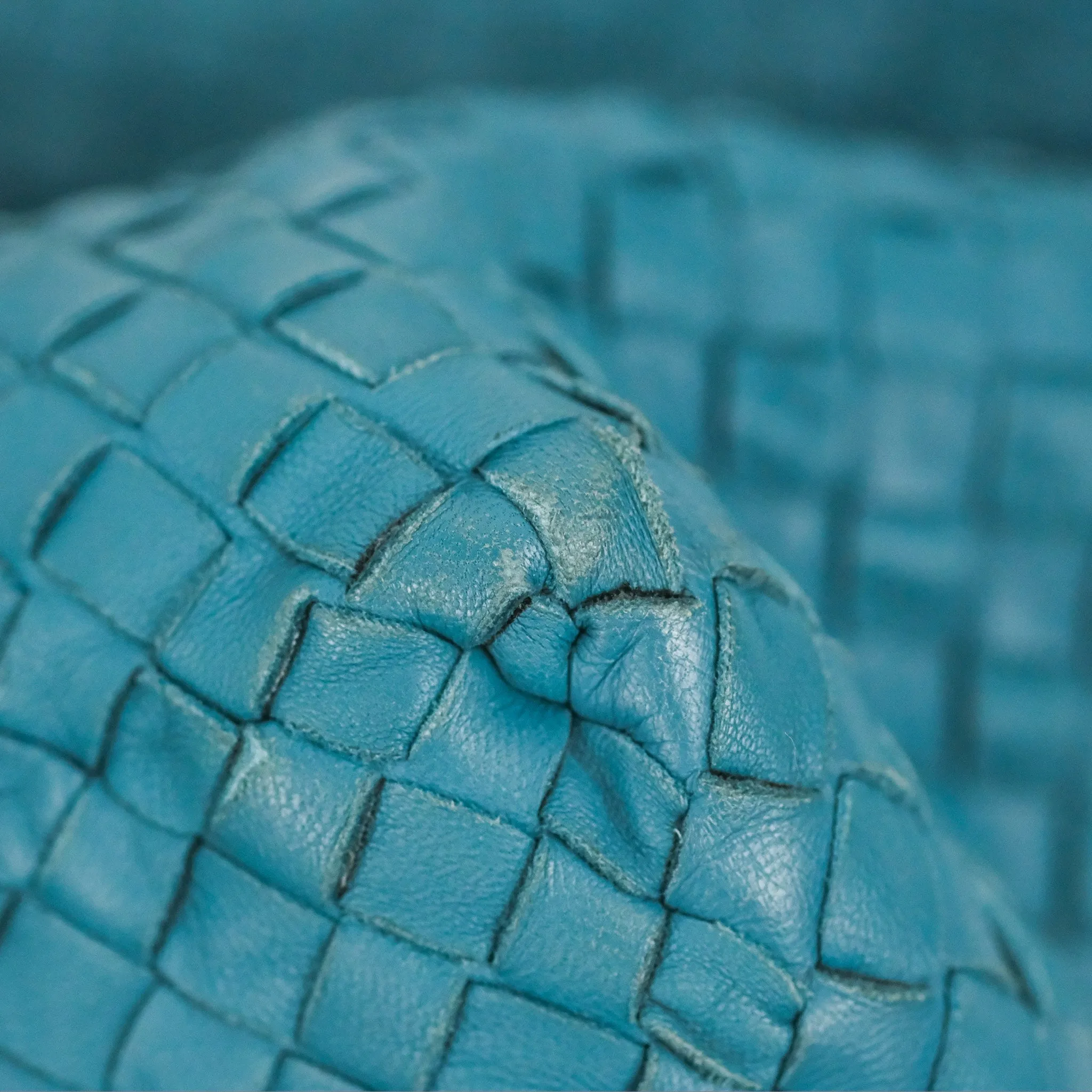 Bottega Veneta Large Cesta Tote Intrecciato Teal
