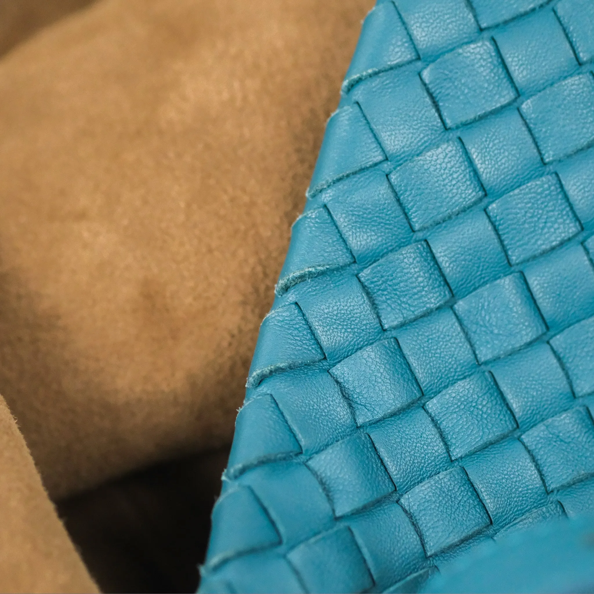 Bottega Veneta Large Cesta Tote Intrecciato Teal