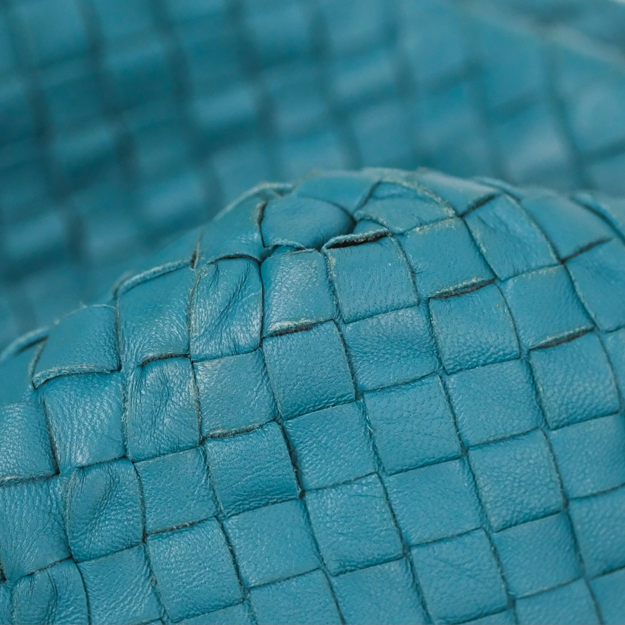 Bottega Veneta Large Cesta Tote Intrecciato Teal