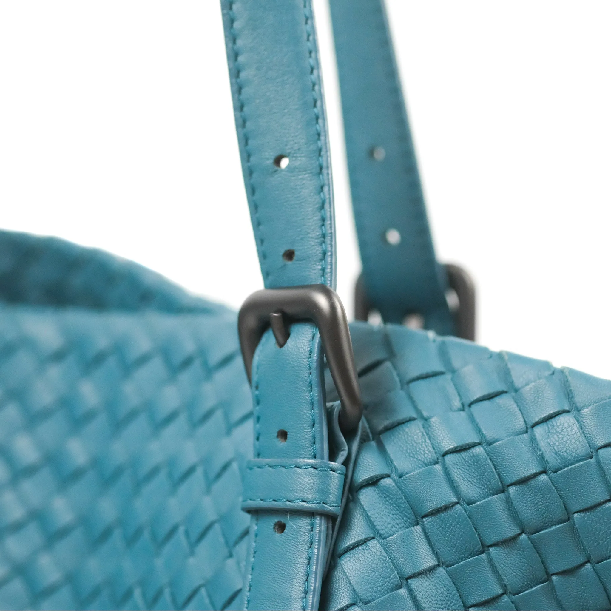 Bottega Veneta Large Cesta Tote Intrecciato Teal