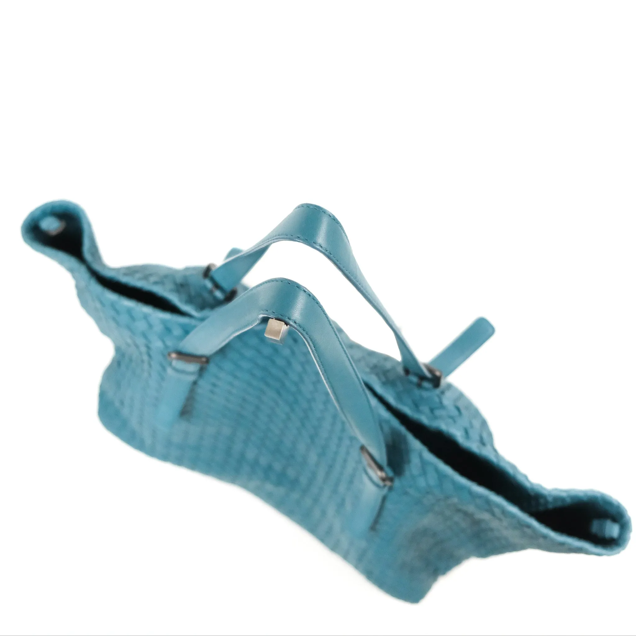Bottega Veneta Large Cesta Tote Intrecciato Teal