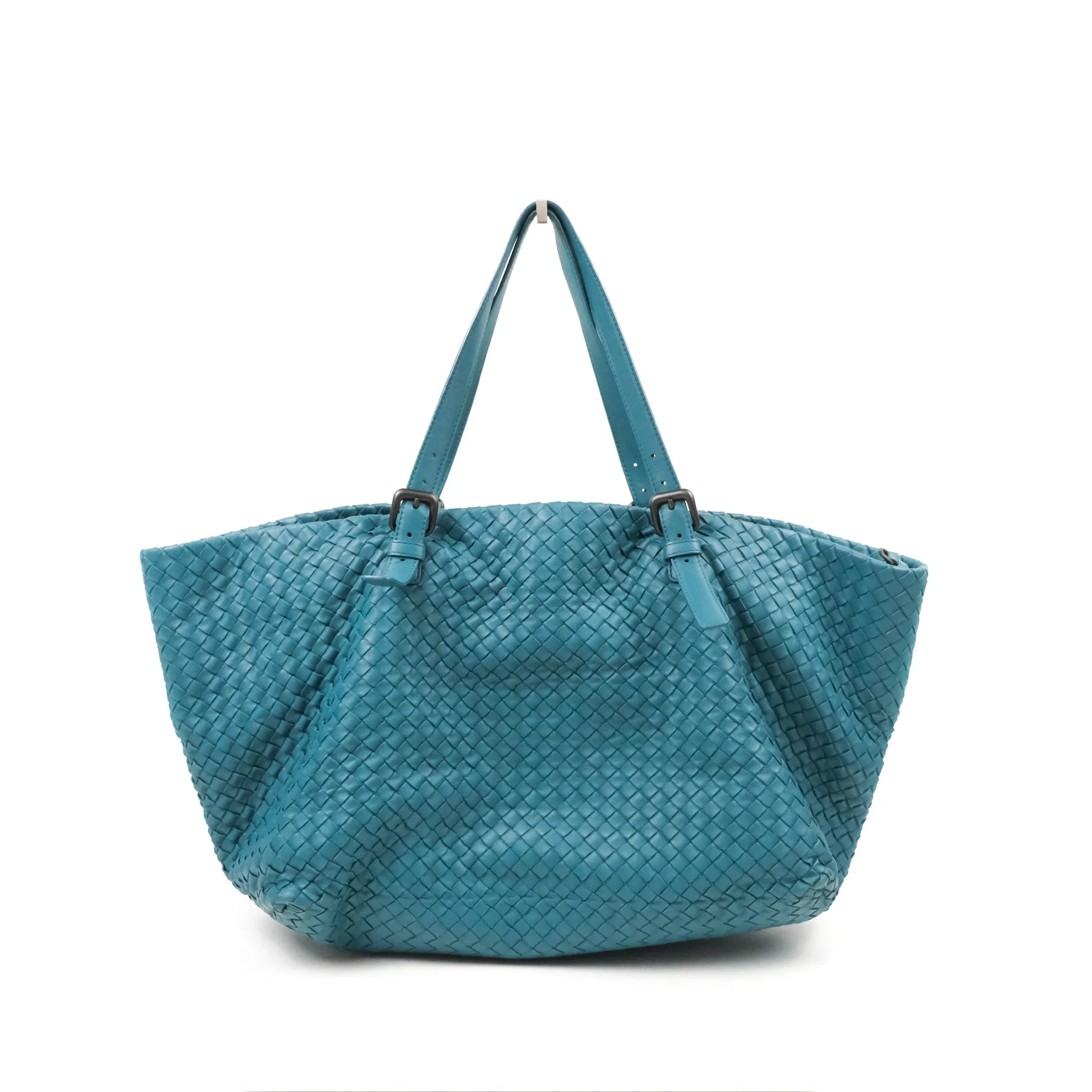 Bottega Veneta Large Cesta Tote Intrecciato Teal