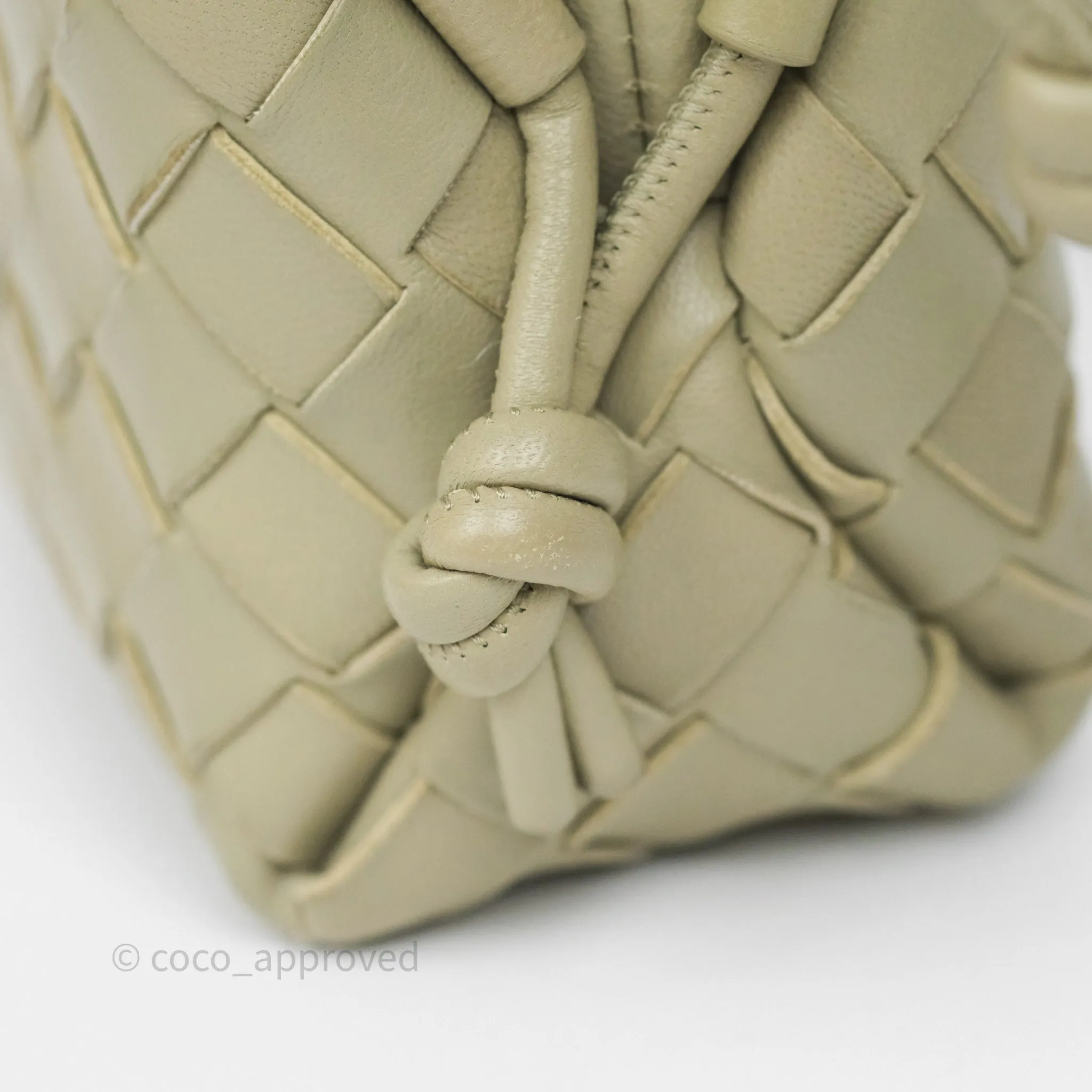Bottega Veneta Loop Camera Bag Intrecciato Lambskin Travertine