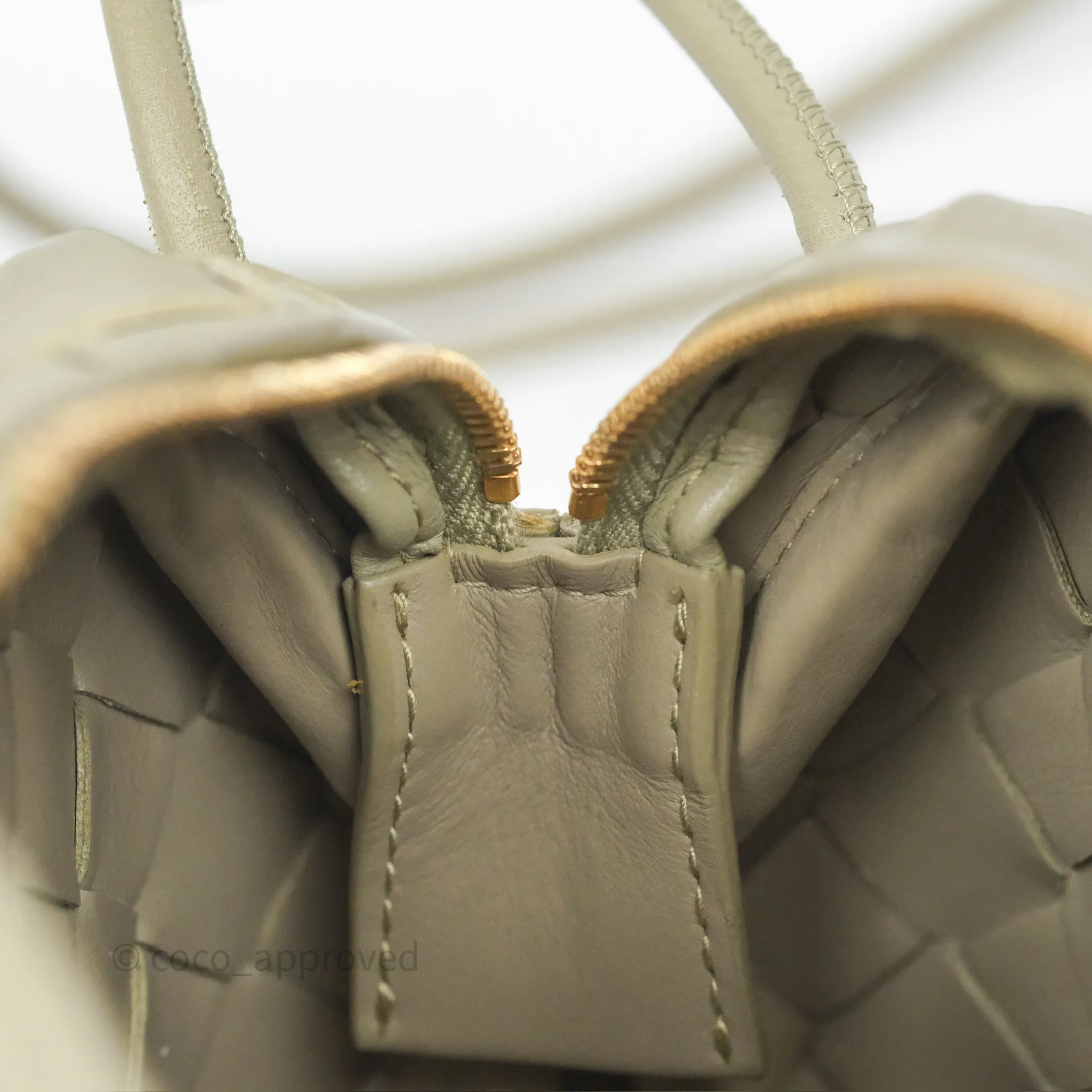 Bottega Veneta Loop Camera Bag Intrecciato Lambskin Travertine