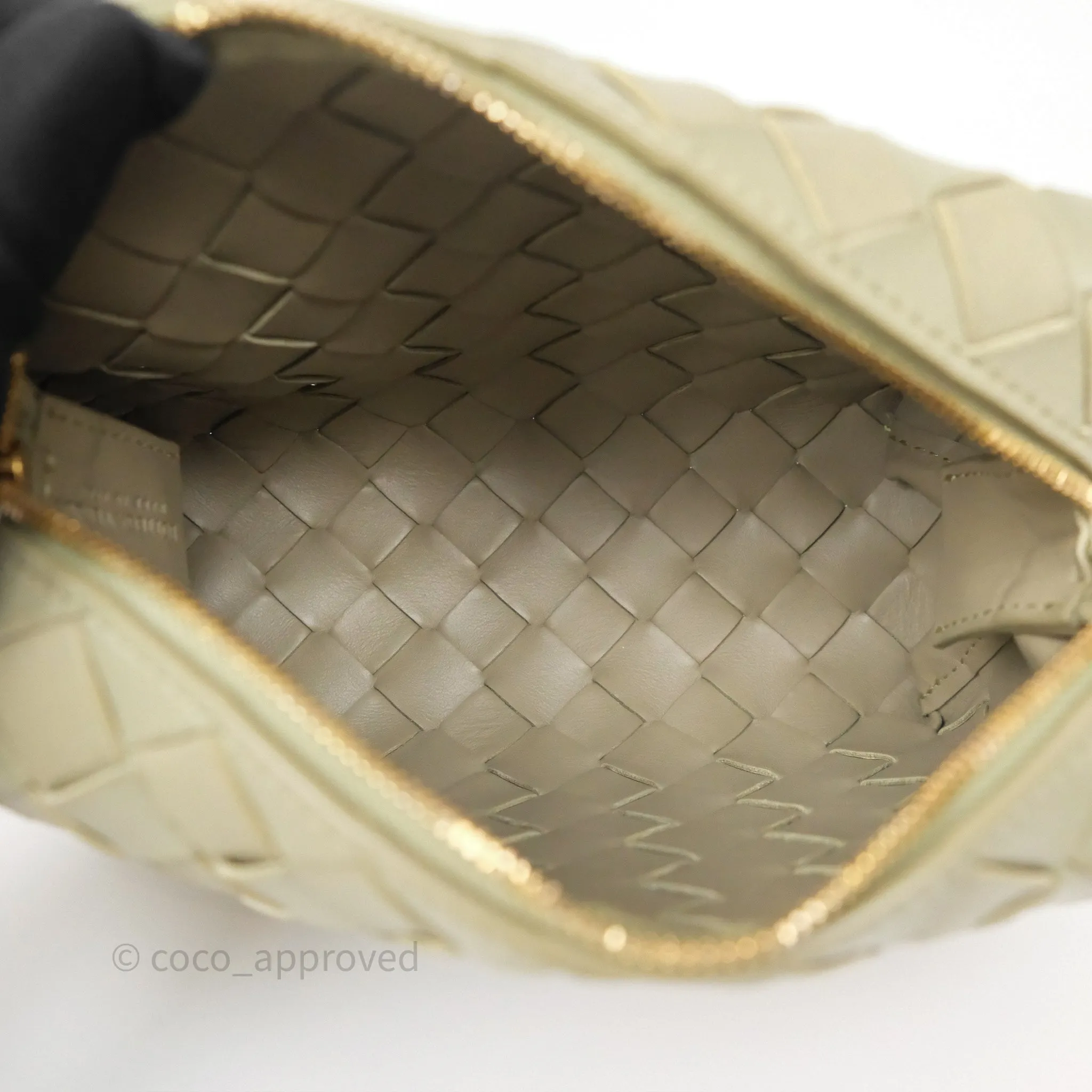 Bottega Veneta Loop Camera Bag Intrecciato Lambskin Travertine