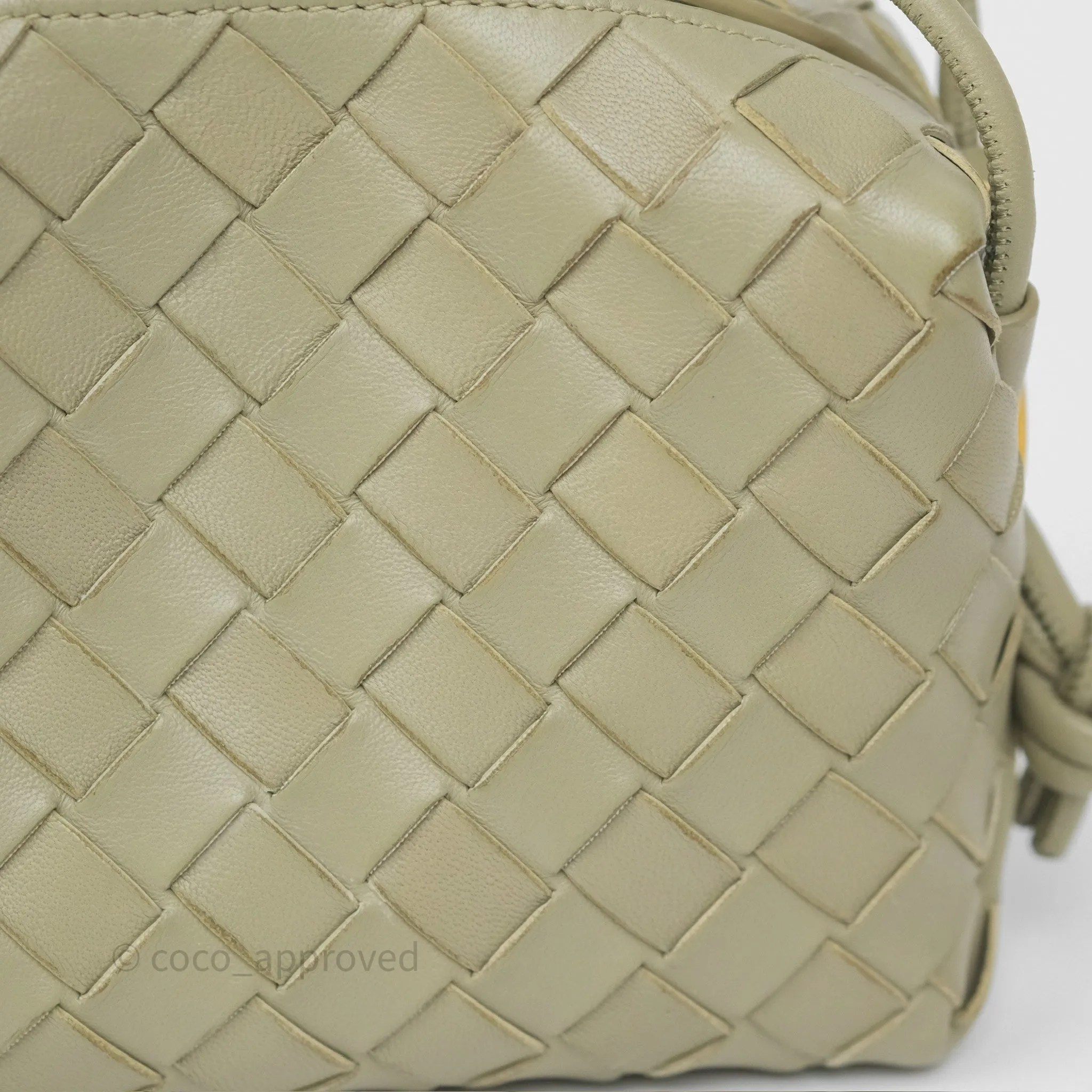 Bottega Veneta Loop Camera Bag Intrecciato Lambskin Travertine