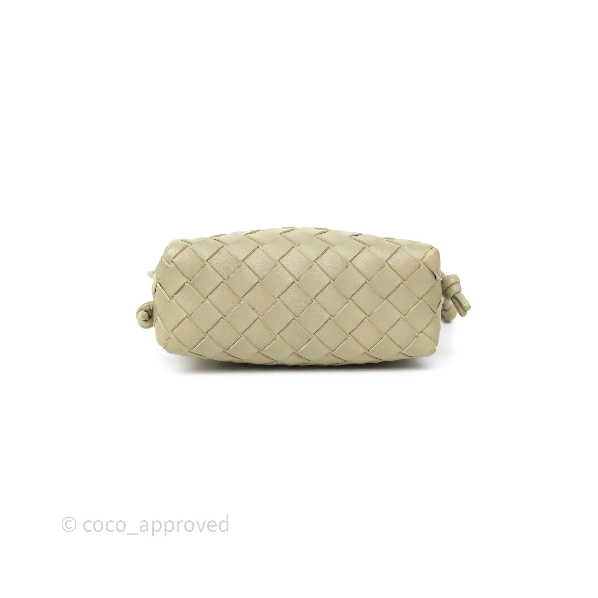 Bottega Veneta Loop Camera Bag Intrecciato Lambskin Travertine