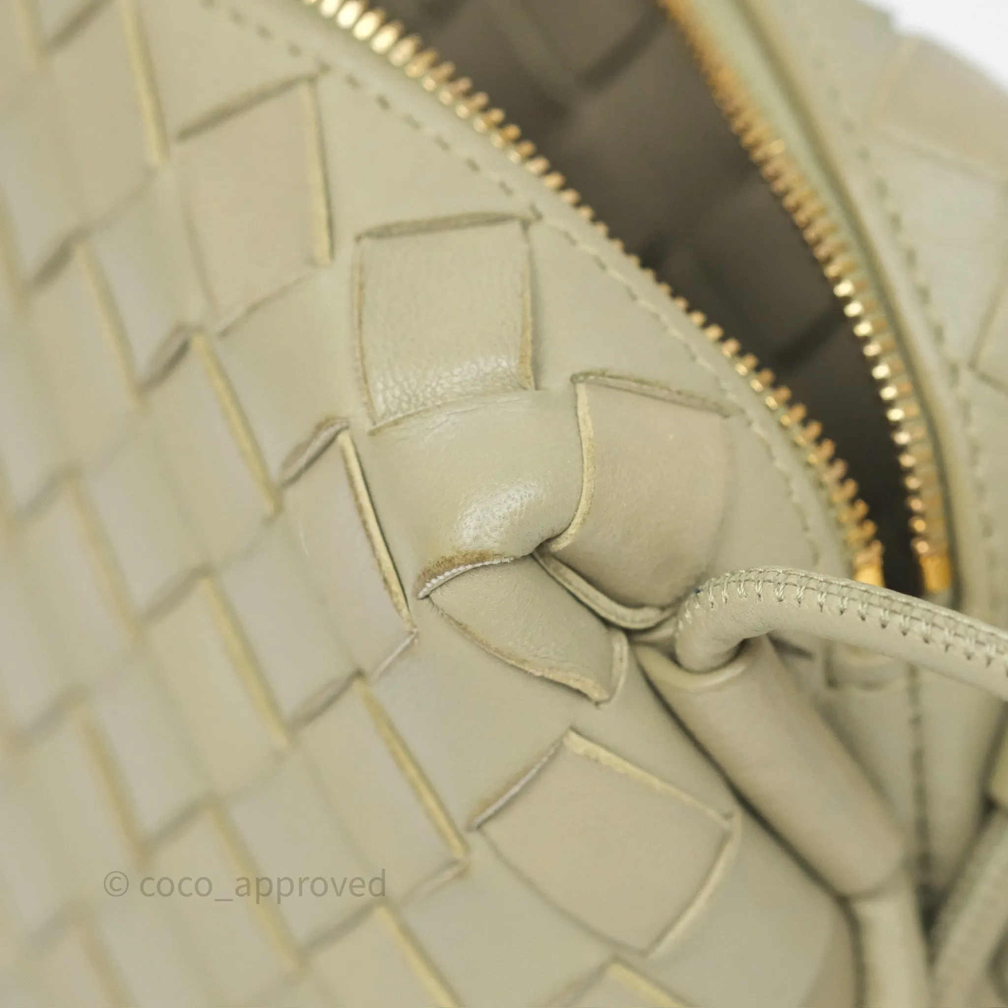 Bottega Veneta Loop Camera Bag Intrecciato Lambskin Travertine
