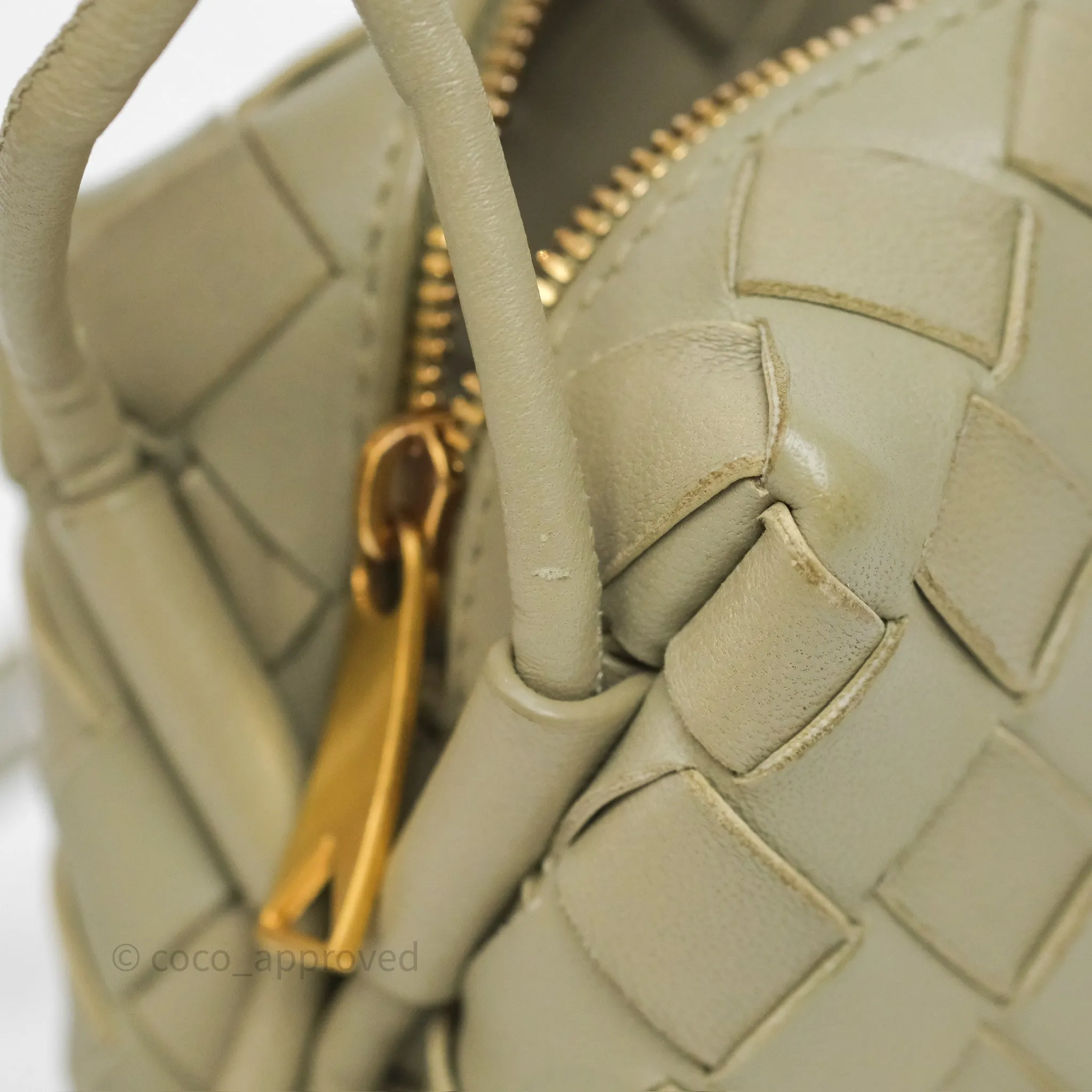 Bottega Veneta Loop Camera Bag Intrecciato Lambskin Travertine