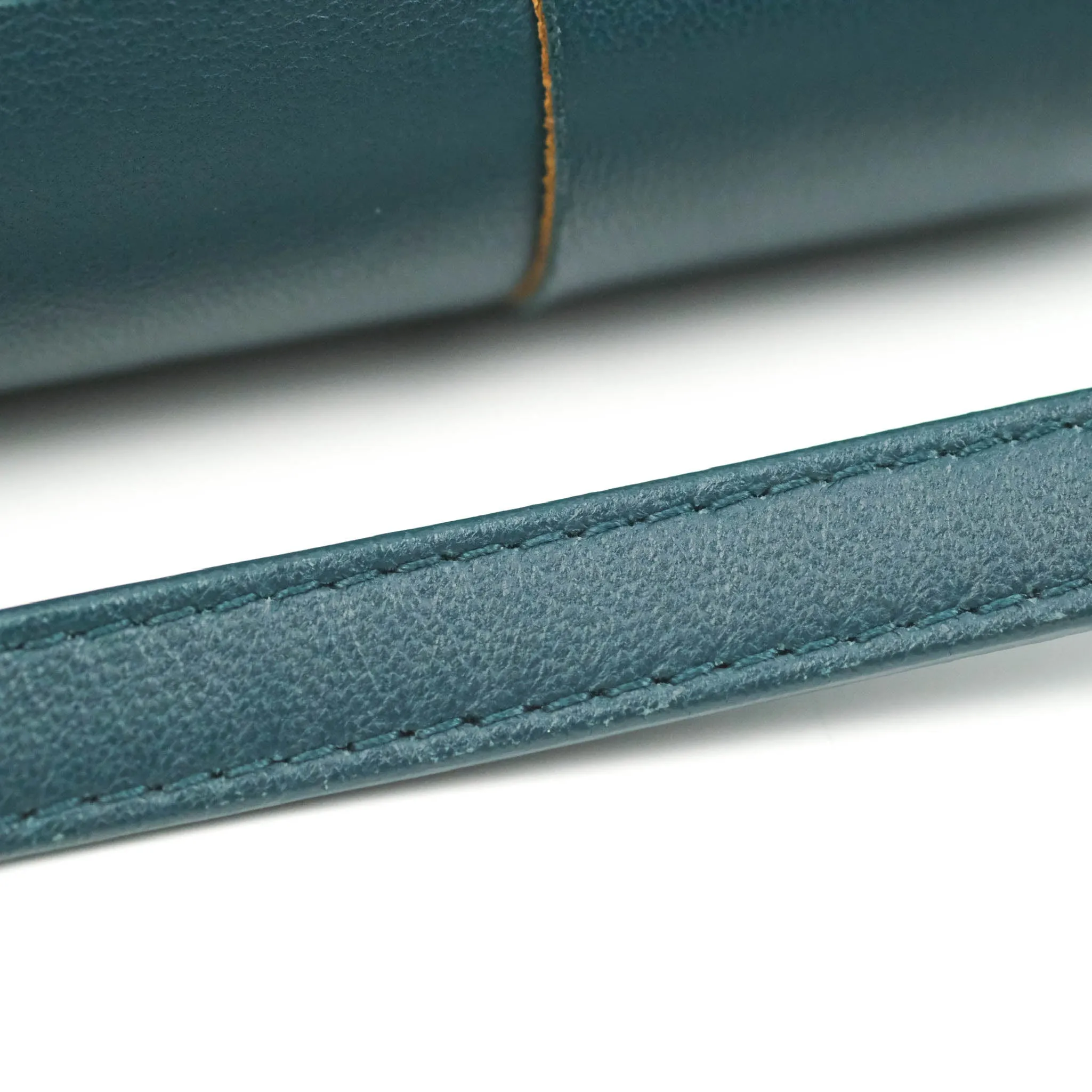 Bottega Veneta Maxi Intrecciato Mini Cassette Crossbody Bag Petrol Blue Lambskin