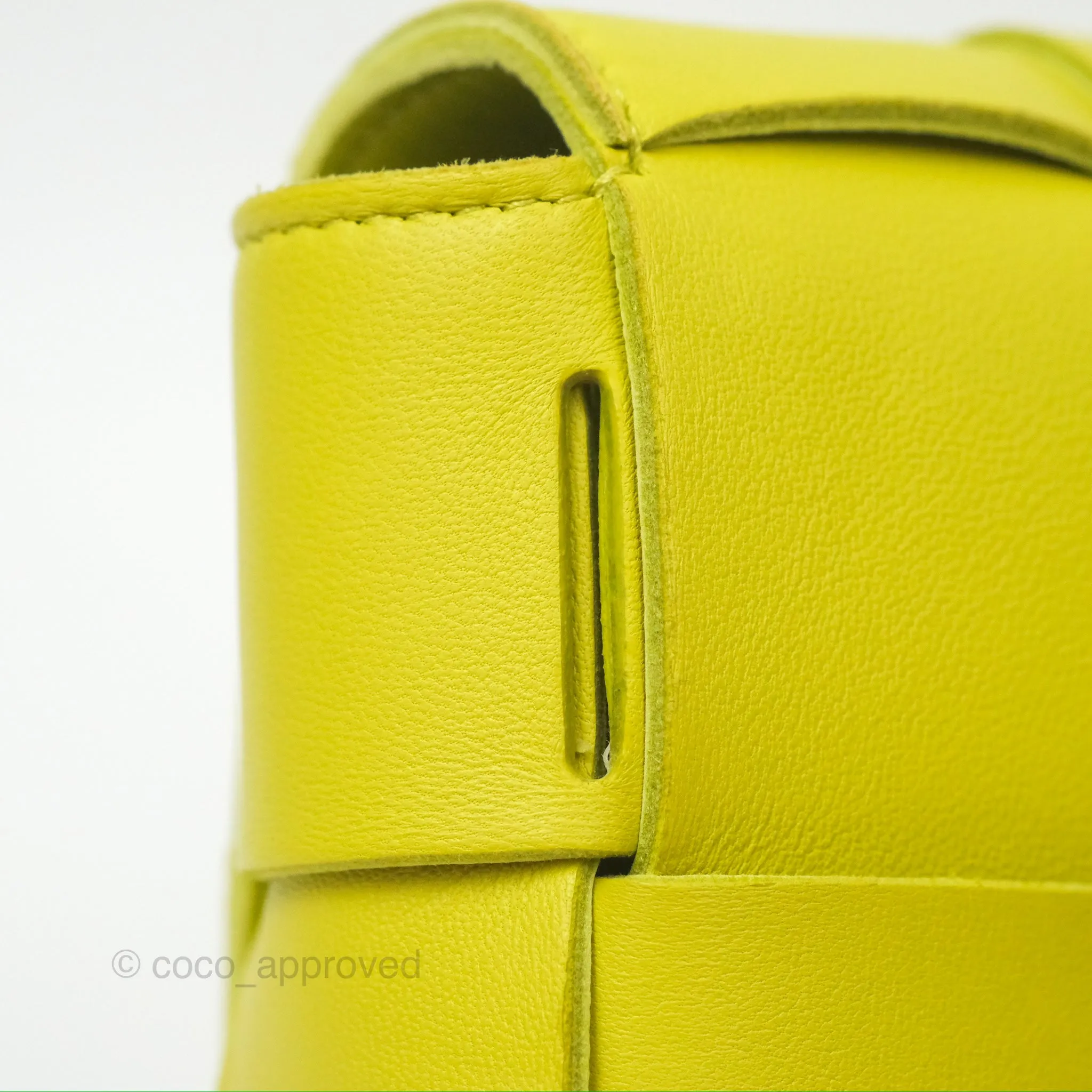 Bottega Veneta Mini Cassette Belt Bag Intreccio Lambskin Kiwi