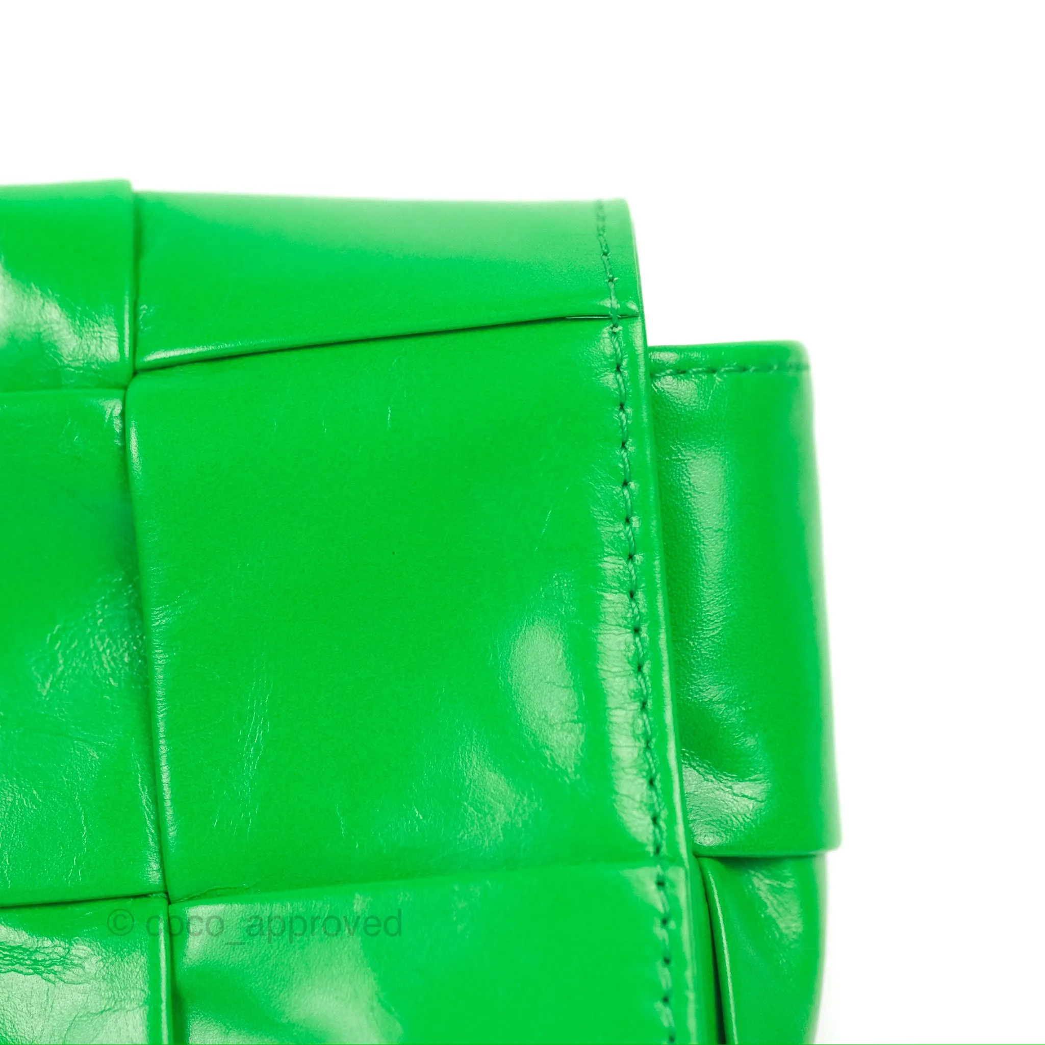 Bottega Veneta Mini Cassette Belt Bag Parakeet Intreccio Leather