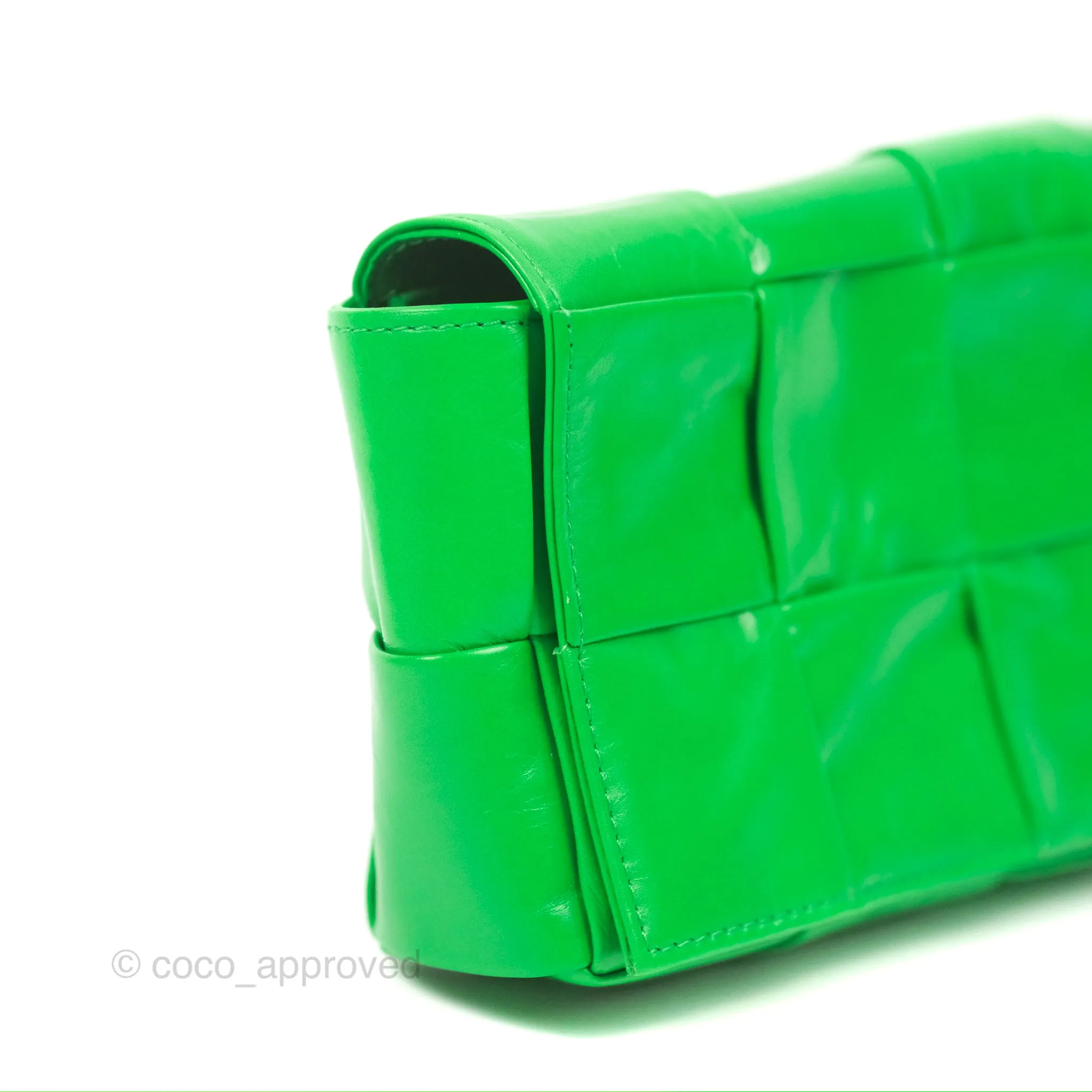 Bottega Veneta Mini Cassette Belt Bag Parakeet Intreccio Leather
