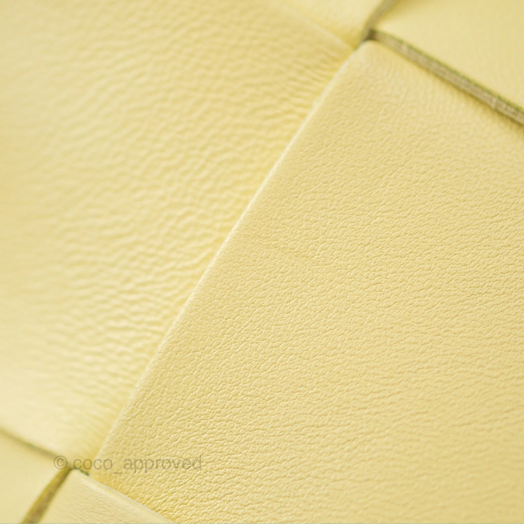 Bottega Veneta Mini Cassette Camera Bag Ice Cream Yellow Intreccio Lambskin
