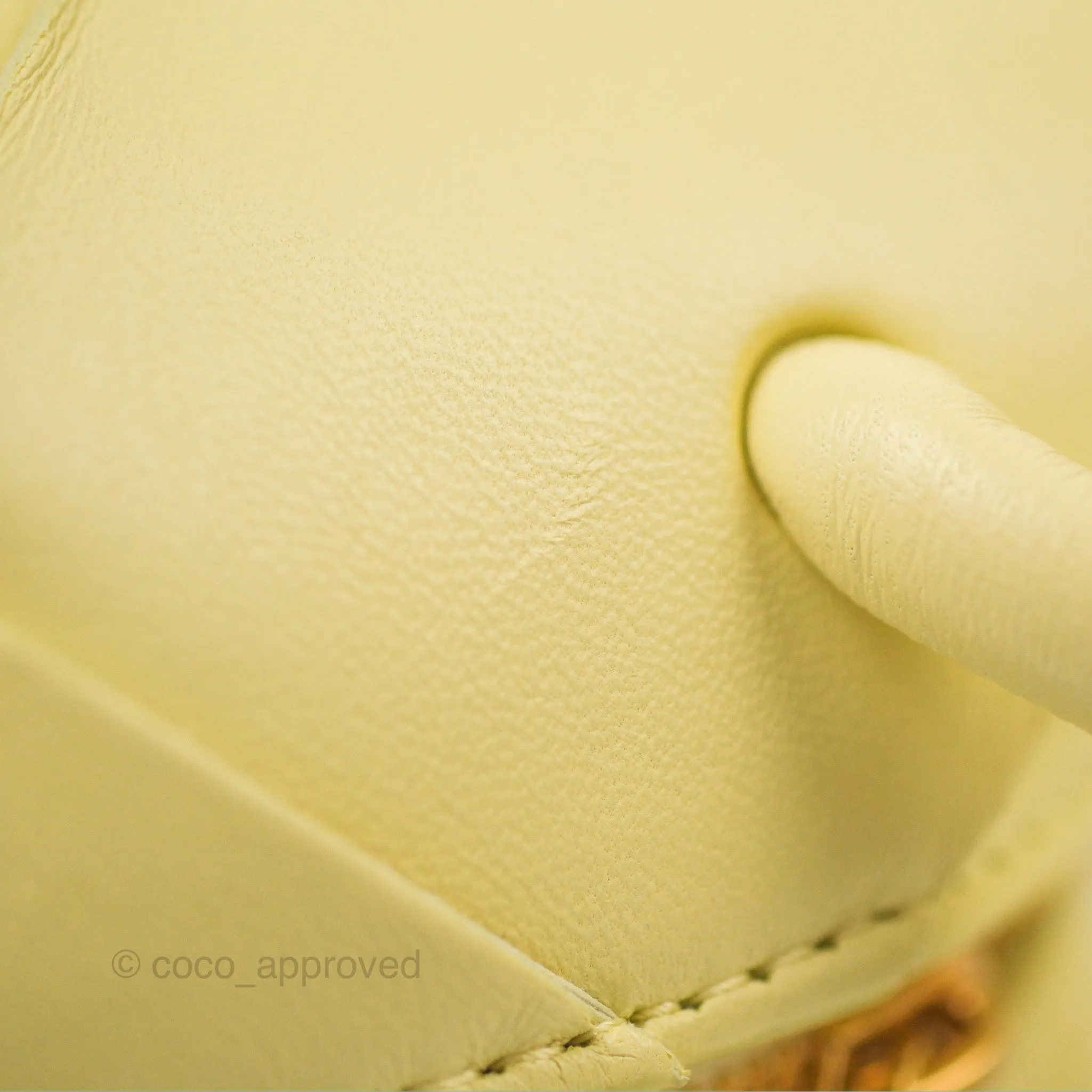Bottega Veneta Mini Cassette Camera Bag Ice Cream Yellow Intreccio Lambskin