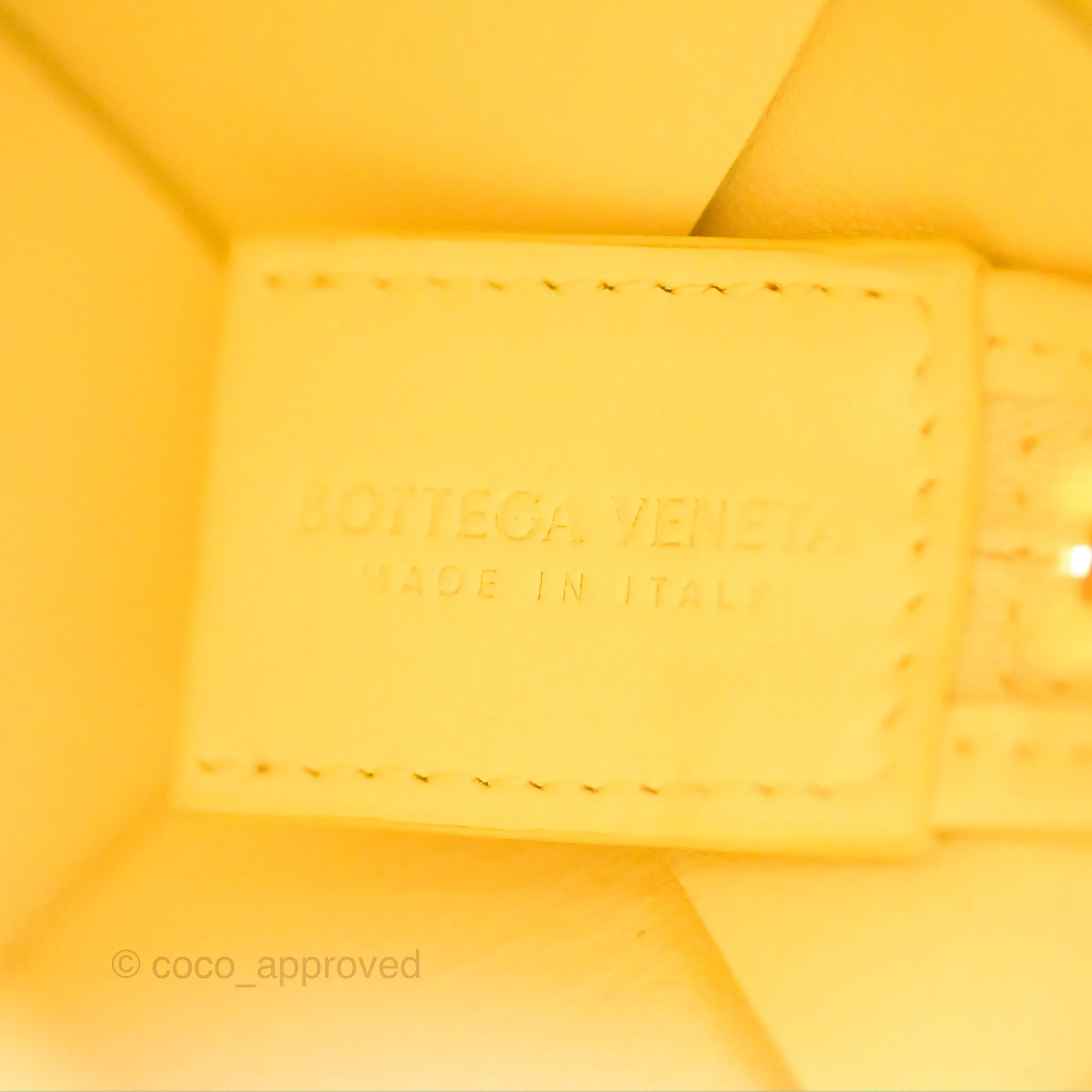 Bottega Veneta Mini Cassette Camera Bag Ice Cream Yellow Intreccio Lambskin