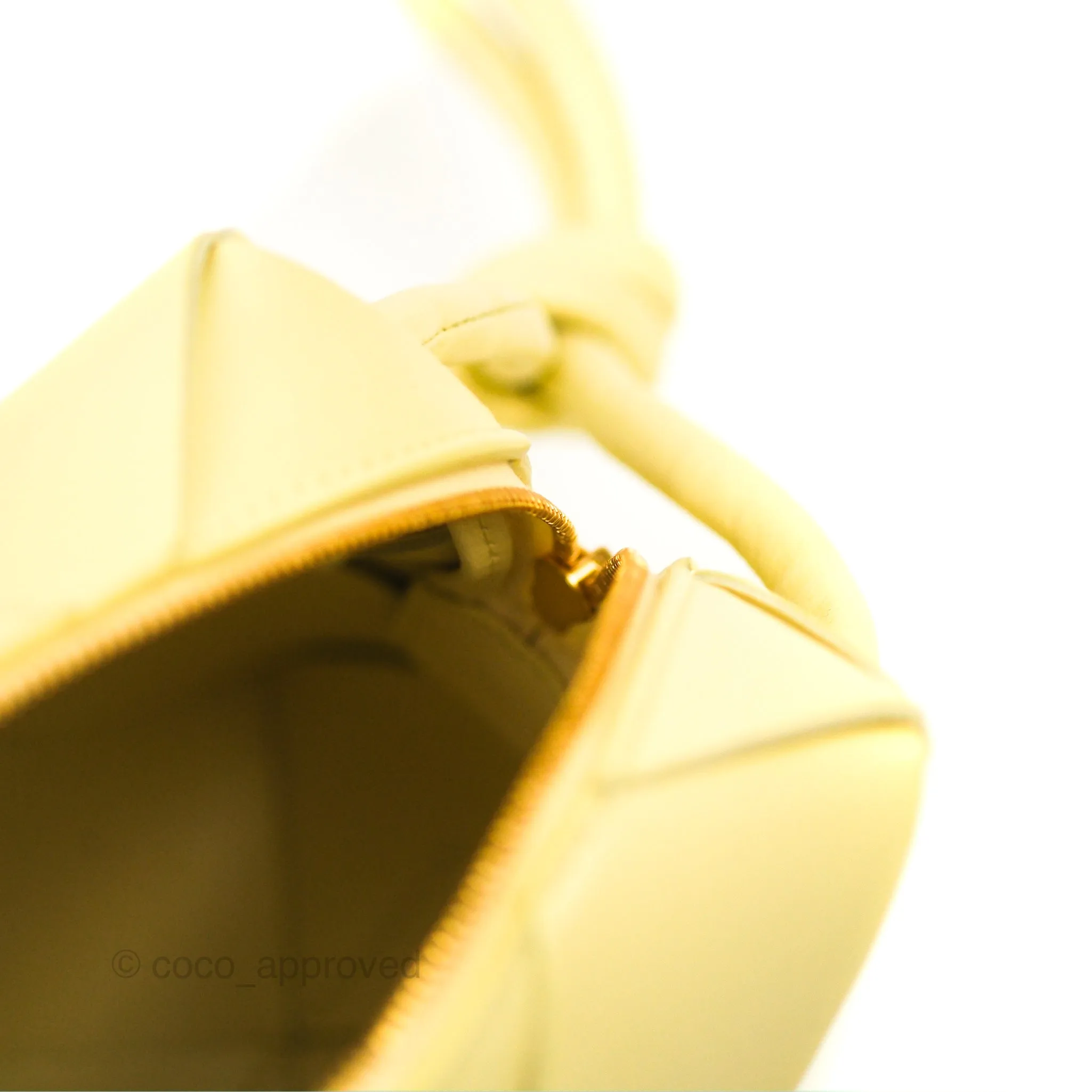 Bottega Veneta Mini Cassette Camera Bag Ice Cream Yellow Intreccio Lambskin