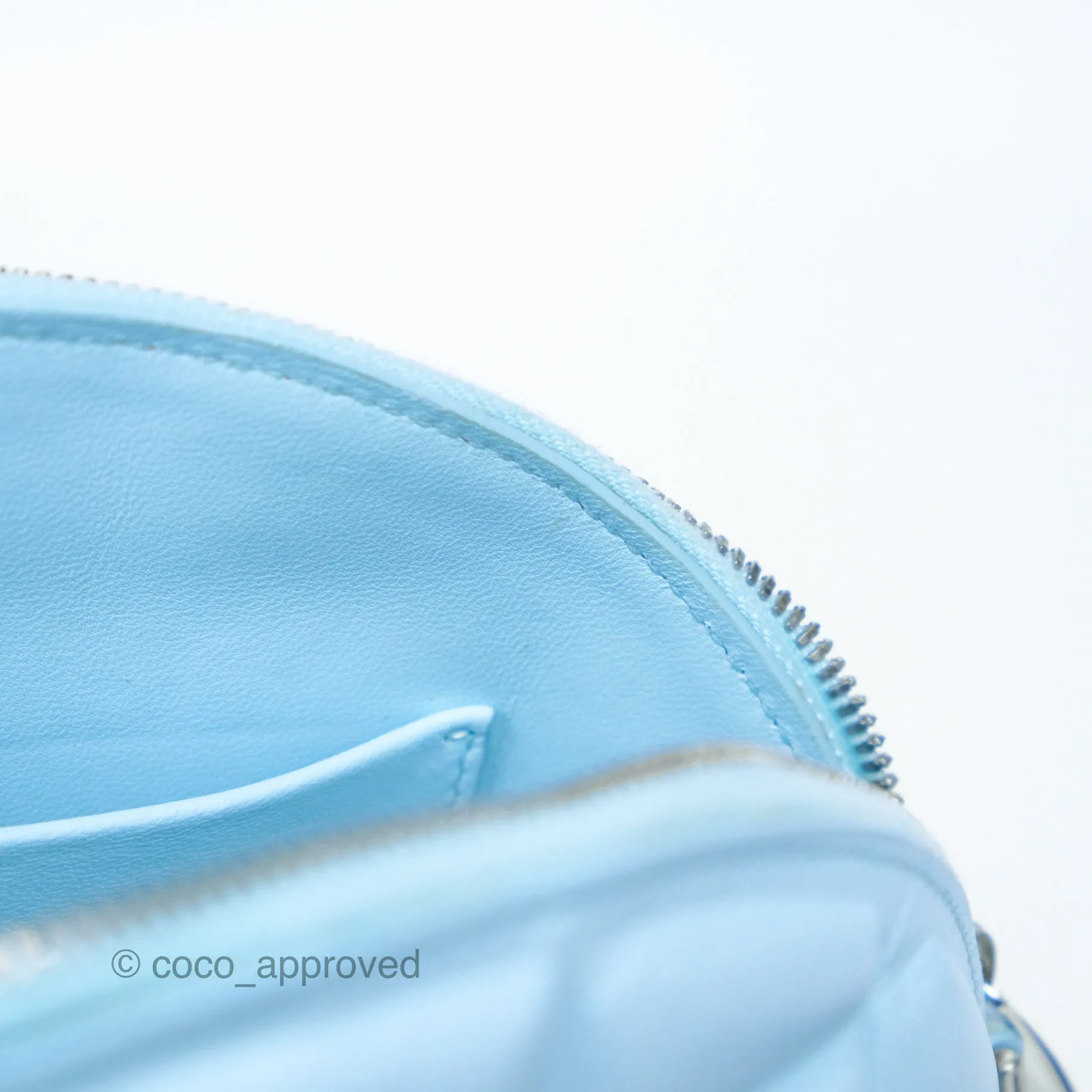 Bottega Veneta Mini Half Moon Bag Topazio Blue Nappa Lambskin Silver Hardware