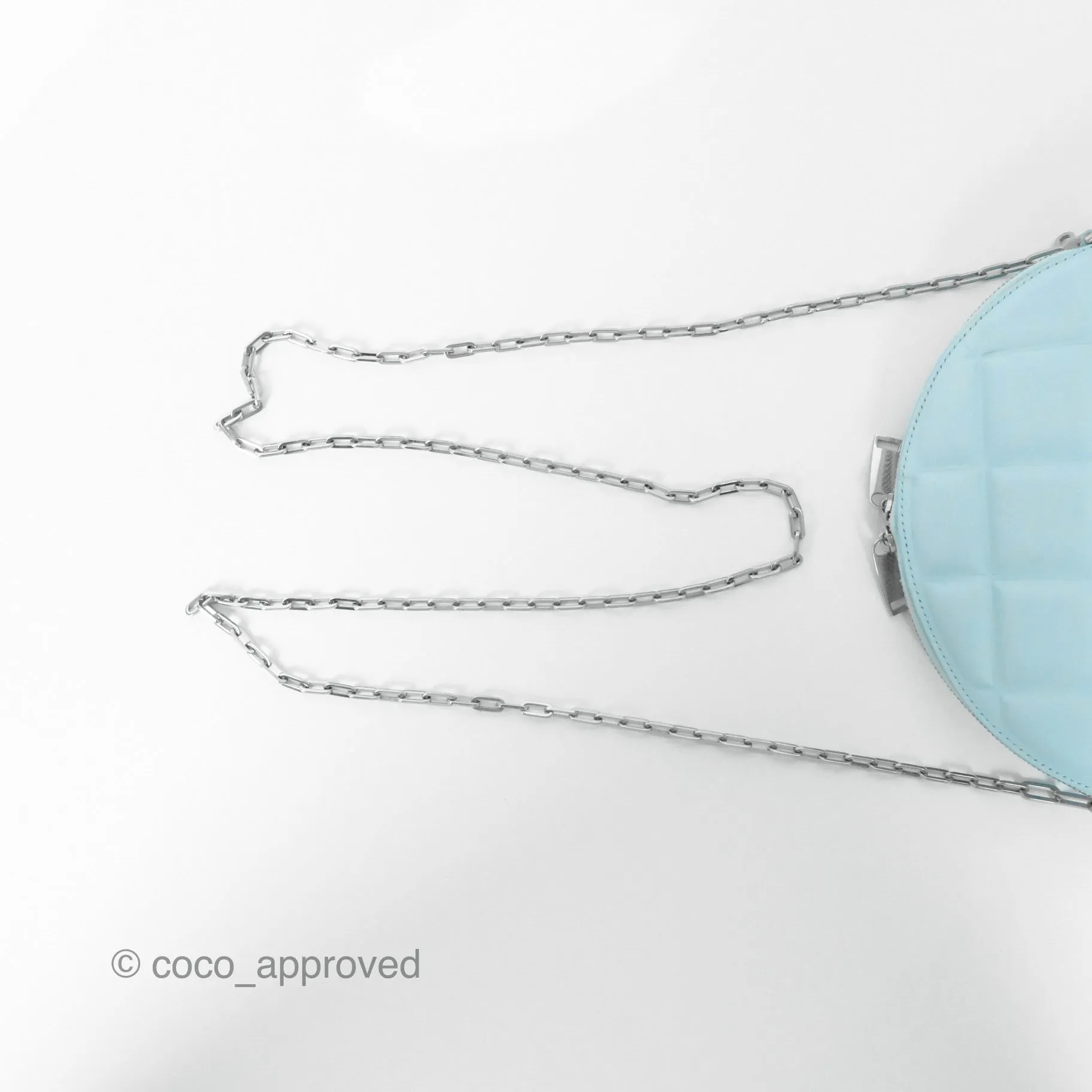 Bottega Veneta Mini Half Moon Bag Topazio Blue Nappa Lambskin Silver Hardware