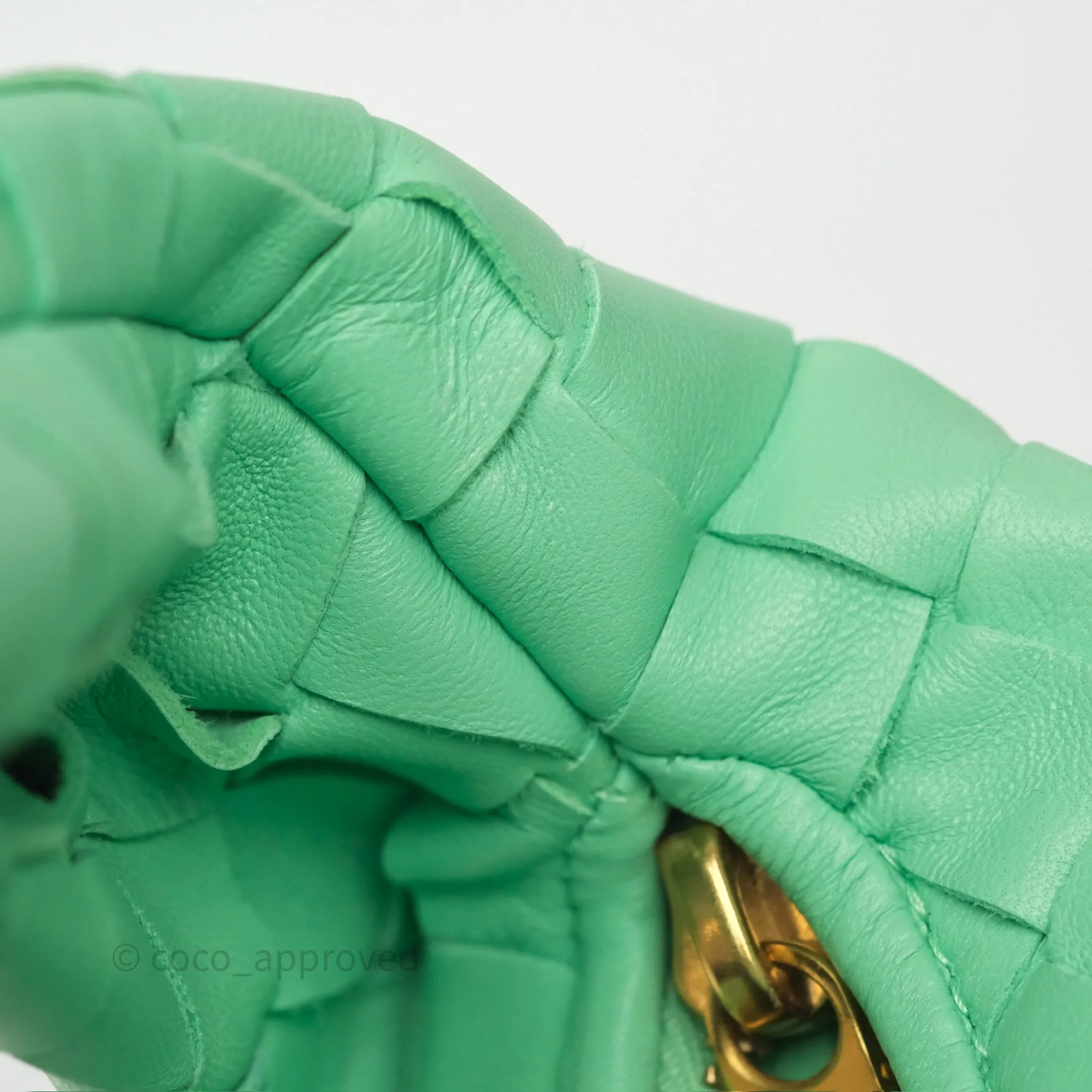 Bottega Veneta Mini Jodie Bag Green Intrecciato Lambskin