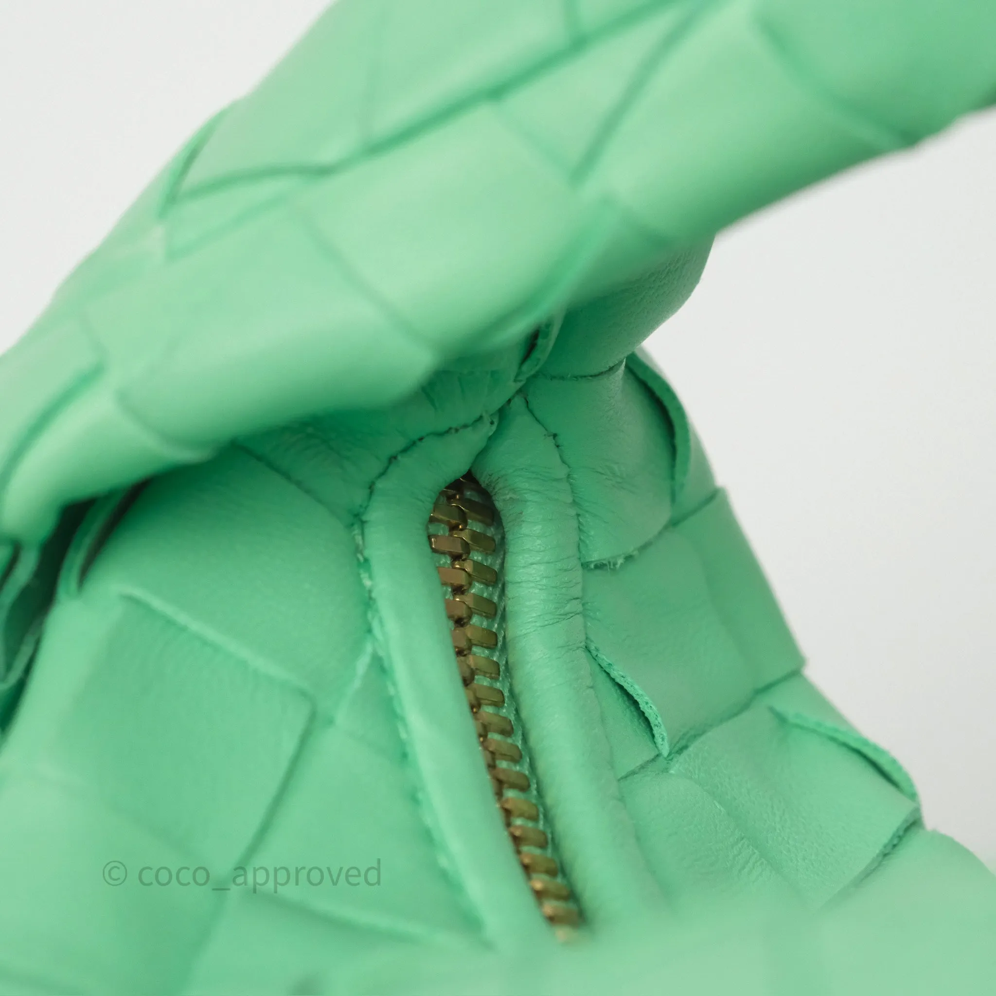 Bottega Veneta Mini Jodie Bag Green Intrecciato Lambskin