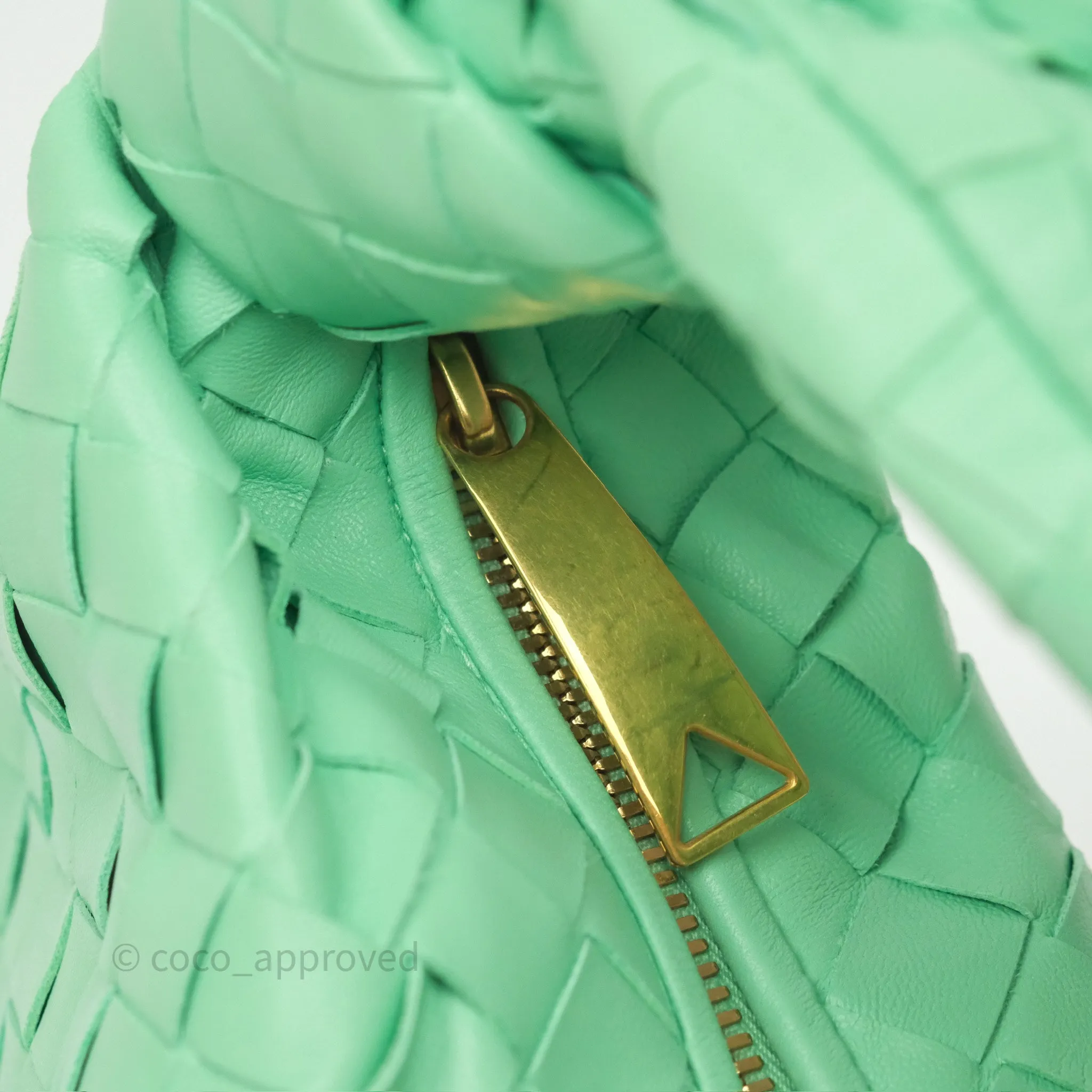 Bottega Veneta Mini Jodie Bag Green Intrecciato Lambskin