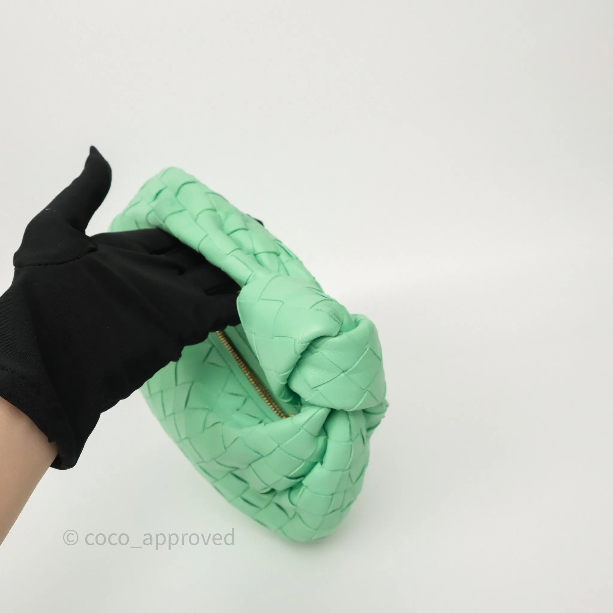 Bottega Veneta Mini Jodie Bag Green Intrecciato Lambskin