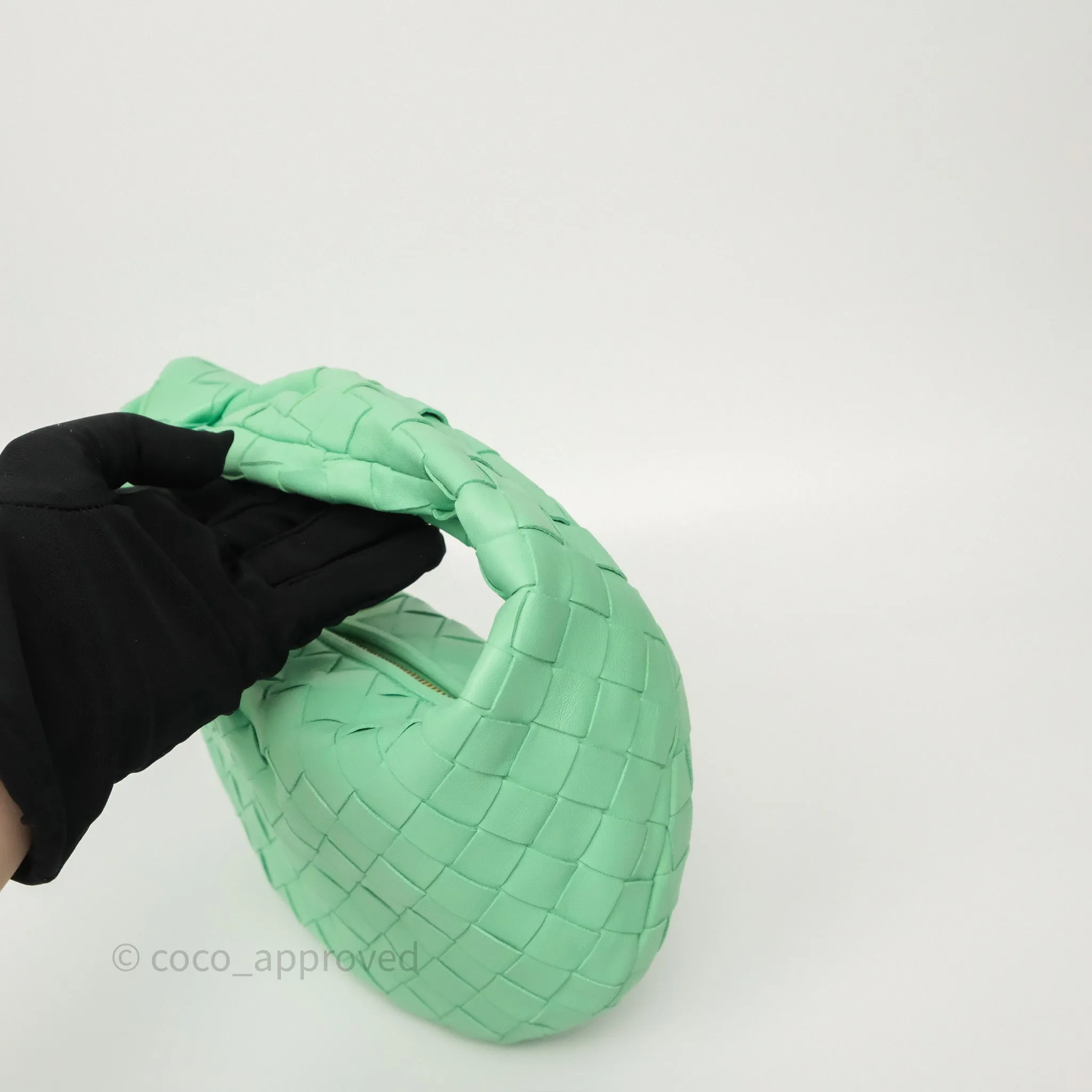 Bottega Veneta Mini Jodie Bag Green Intrecciato Lambskin