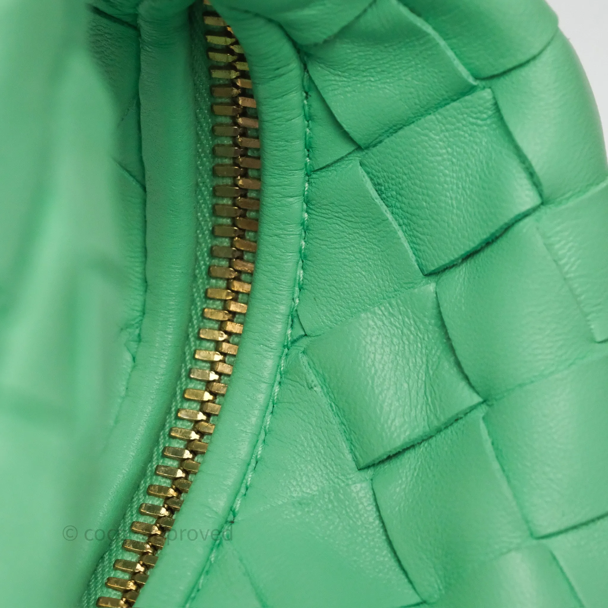 Bottega Veneta Mini Jodie Bag Green Intrecciato Lambskin