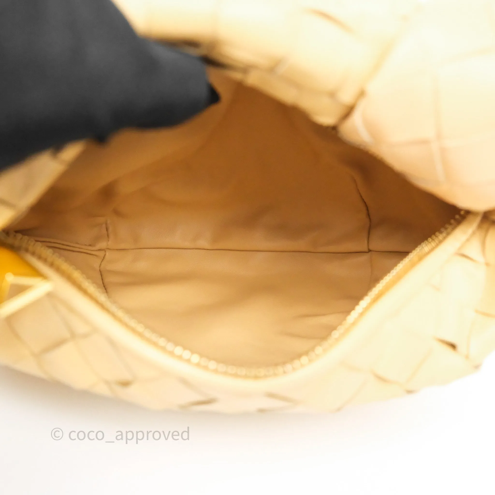 Bottega Veneta Mini Jodie Bag Intrecciato Almond Lambskin