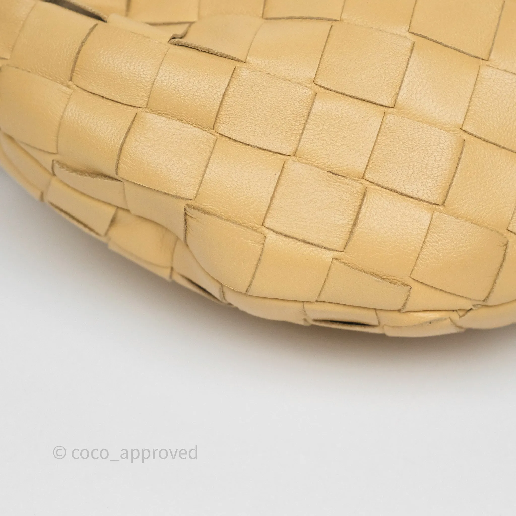 Bottega Veneta Mini Jodie Bag Intrecciato Almond Lambskin