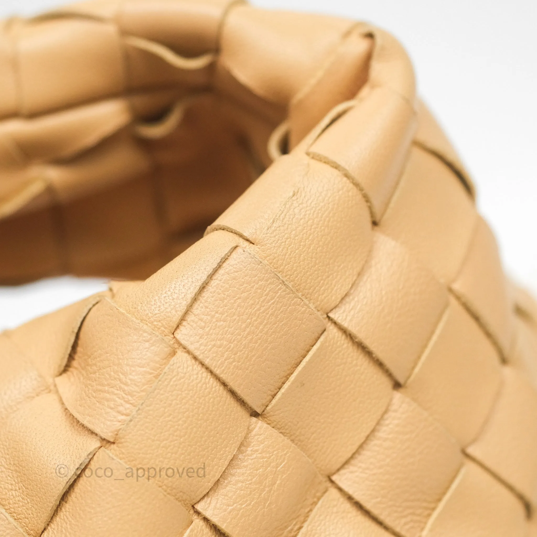 Bottega Veneta Mini Jodie Bag Intrecciato Almond Lambskin
