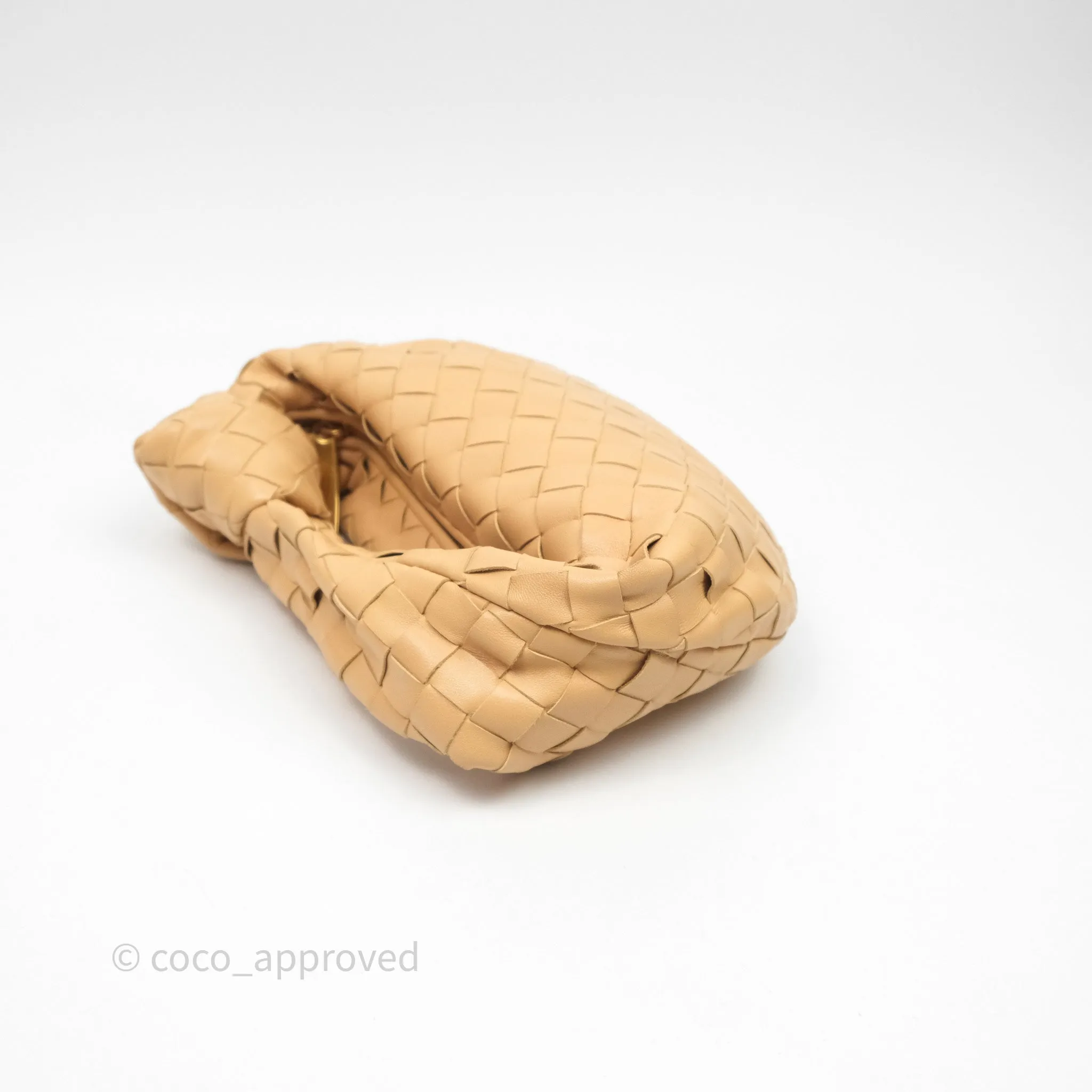 Bottega Veneta Mini Jodie Bag Intrecciato Almond Lambskin