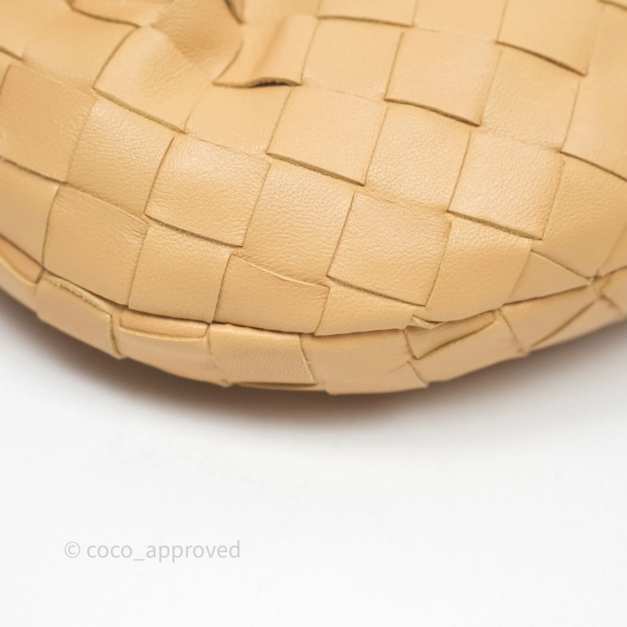 Bottega Veneta Mini Jodie Bag Intrecciato Almond Lambskin