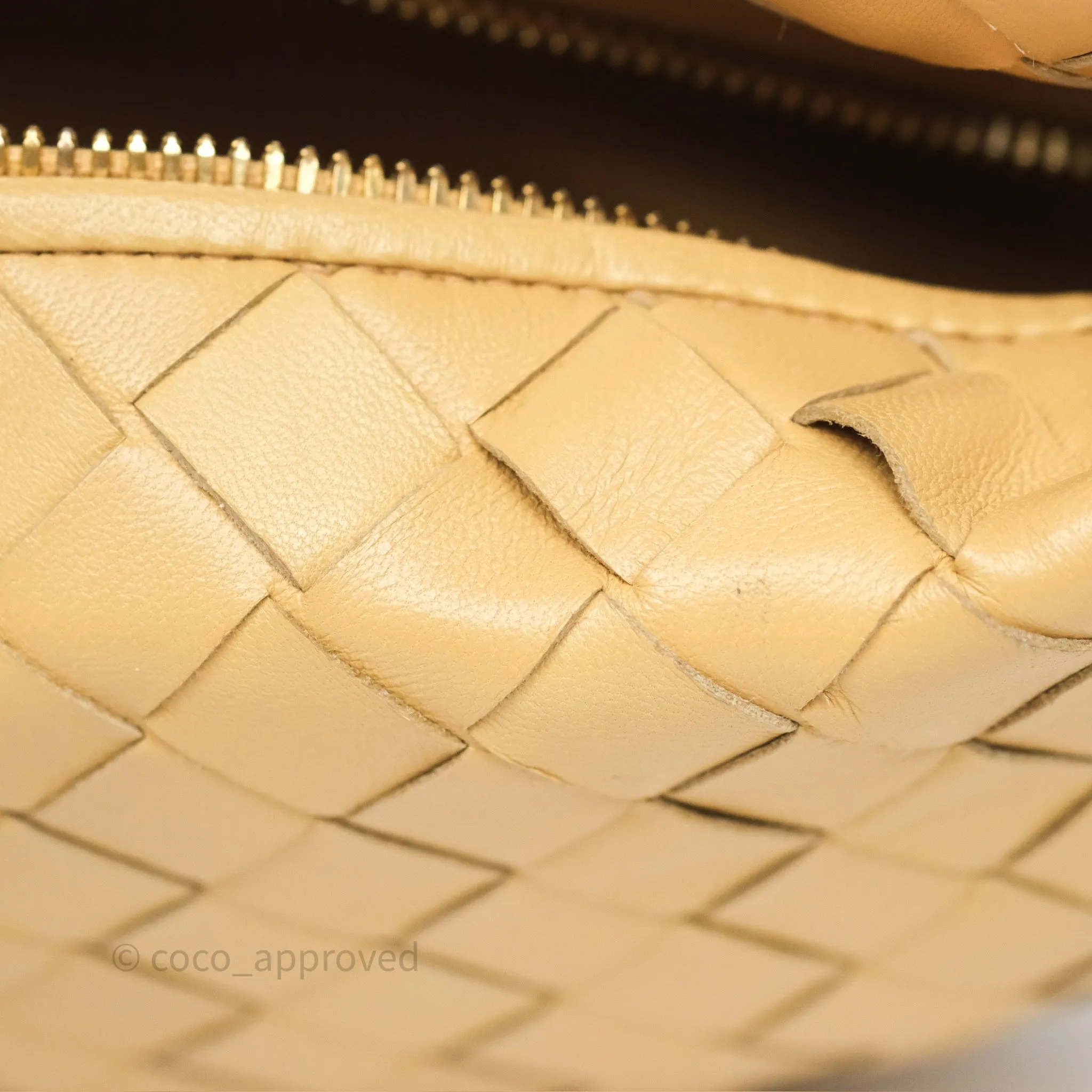 Bottega Veneta Mini Jodie Bag Intrecciato Almond Lambskin