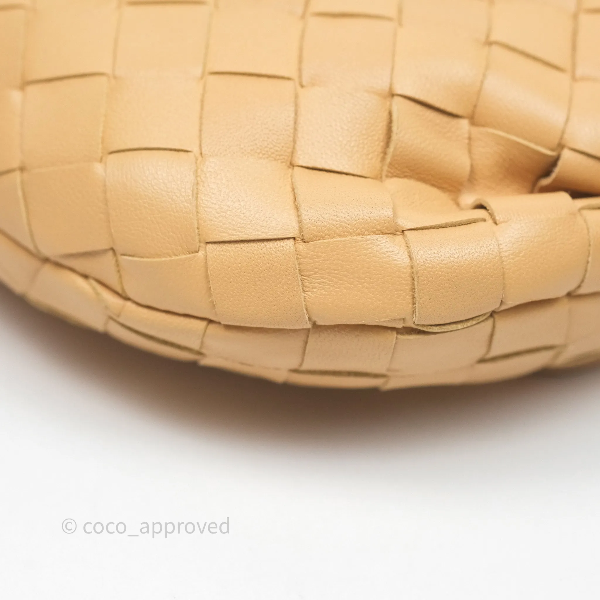 Bottega Veneta Mini Jodie Bag Intrecciato Almond Lambskin