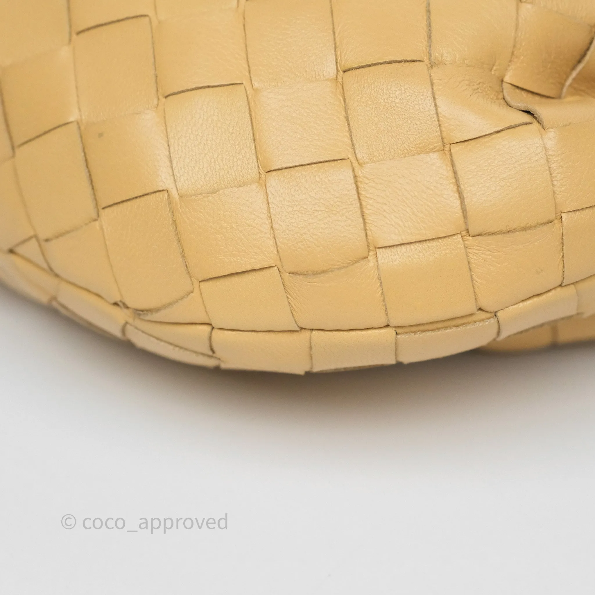 Bottega Veneta Mini Jodie Bag Intrecciato Almond Lambskin