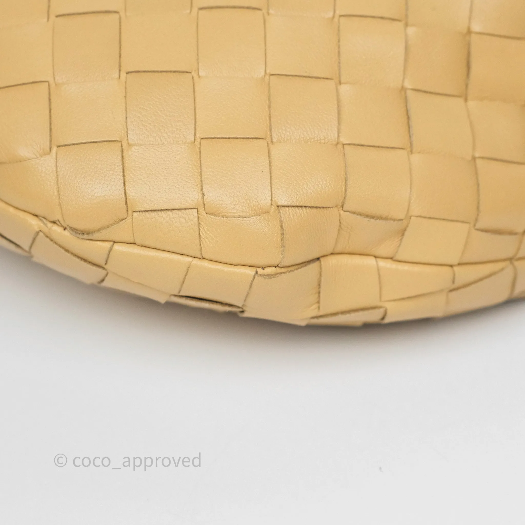 Bottega Veneta Mini Jodie Bag Intrecciato Almond Lambskin