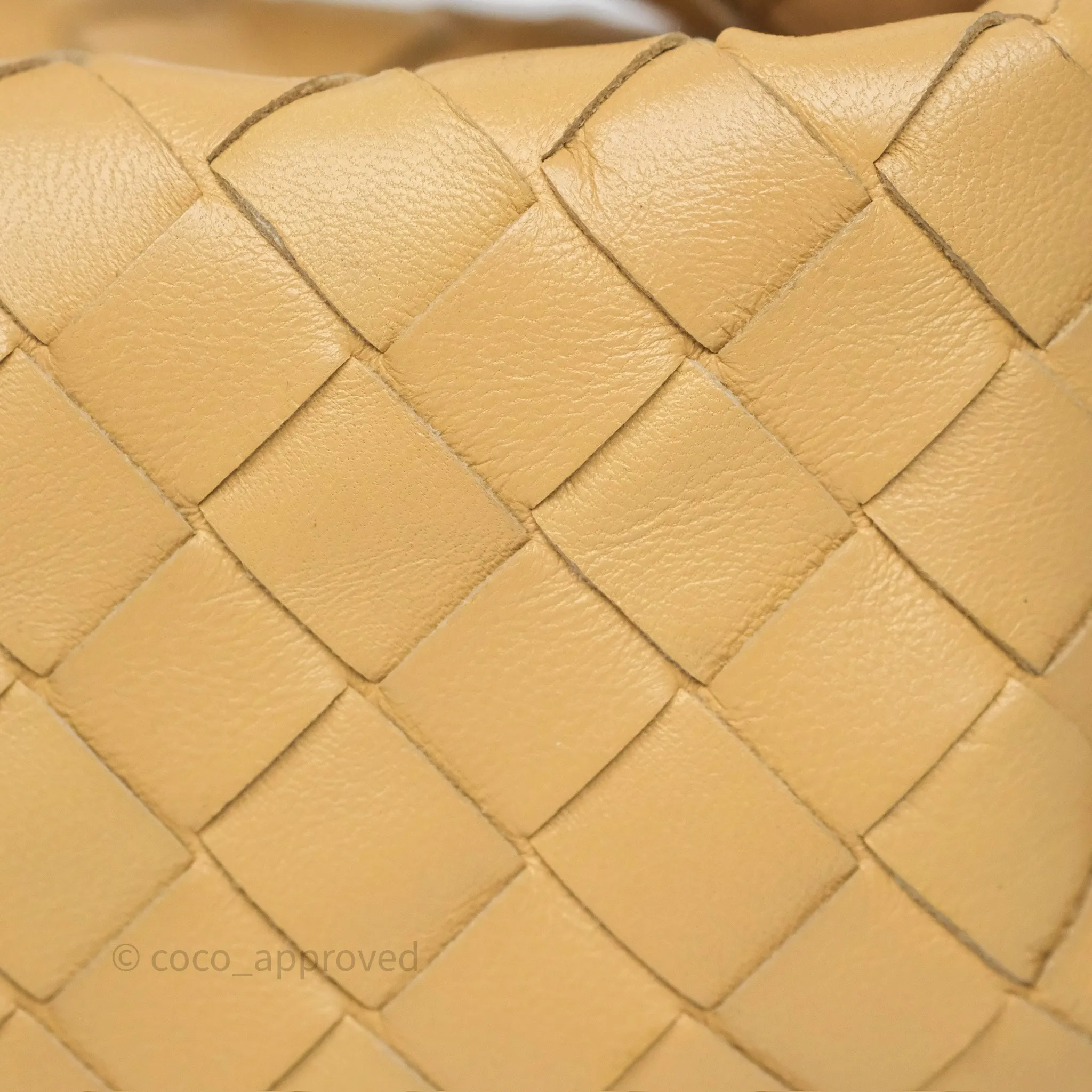 Bottega Veneta Mini Jodie Bag Intrecciato Almond Lambskin