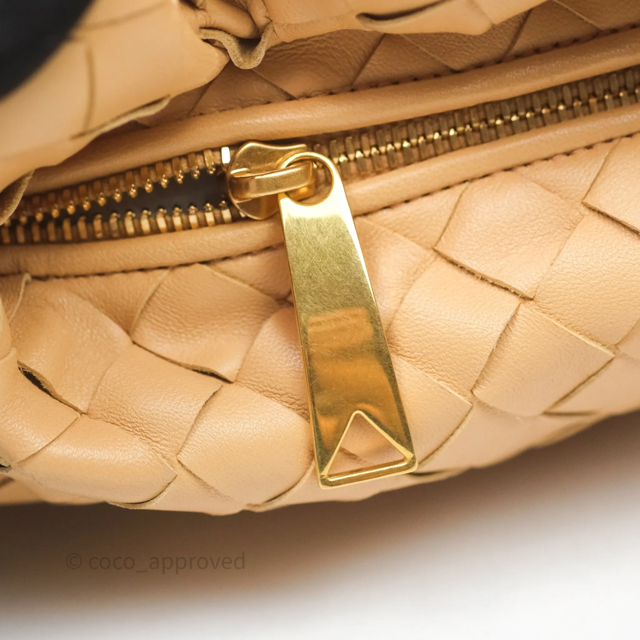 Bottega Veneta Mini Jodie Bag Intrecciato Almond Lambskin