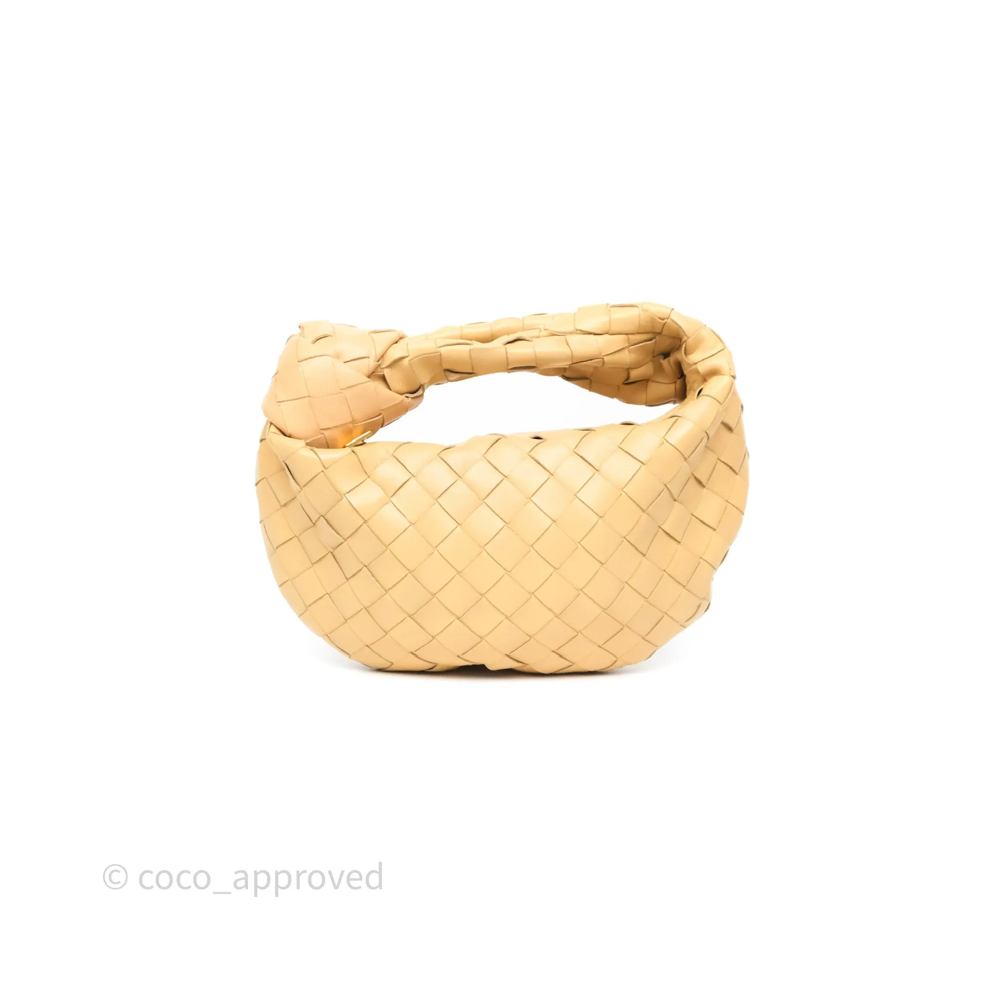 Bottega Veneta Mini Jodie Bag Intrecciato Almond Lambskin